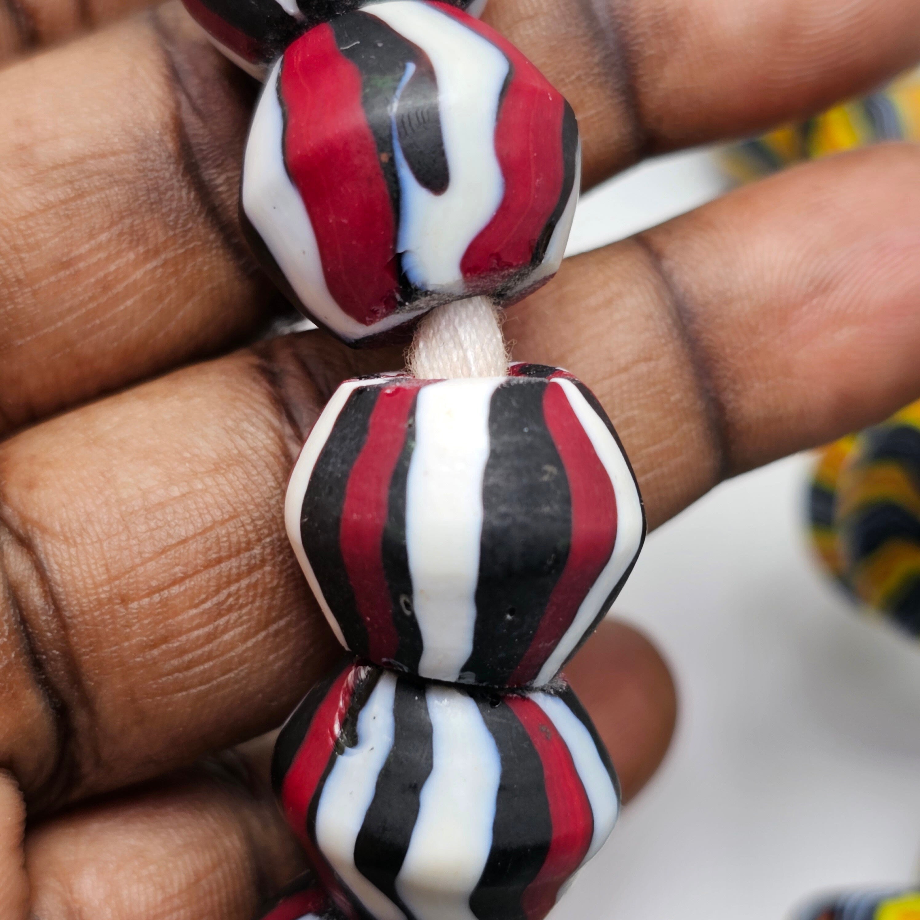 Red Marble Indian Beads