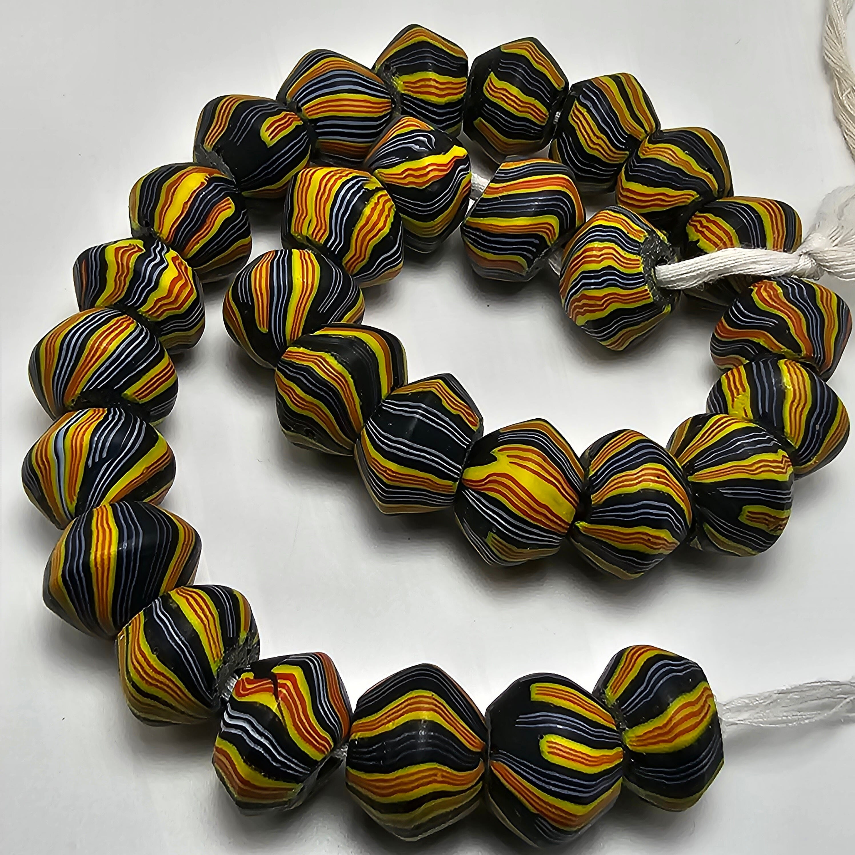 Red Marble Indian Beads