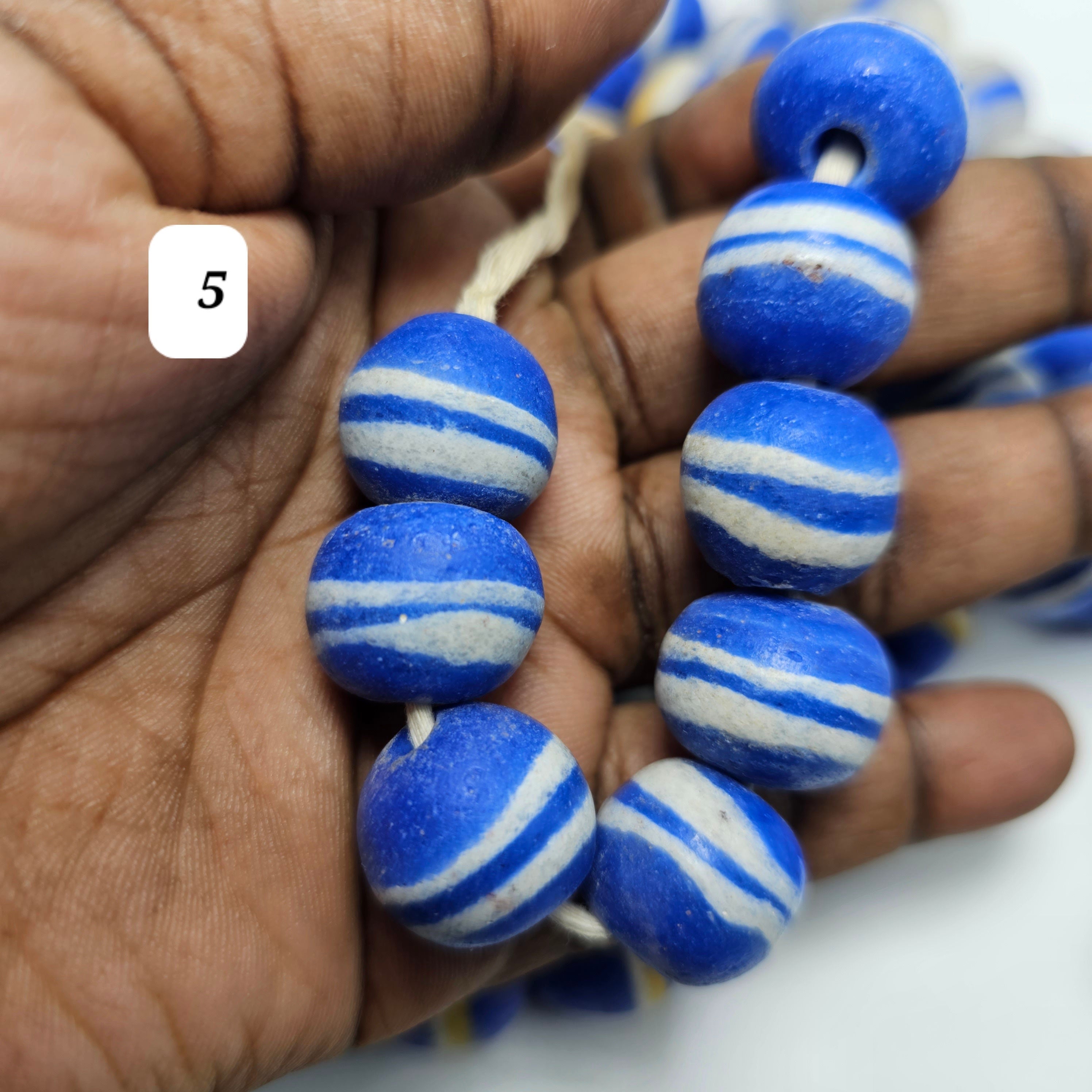 Blue African Ball Beads, Jewelry Making Beads