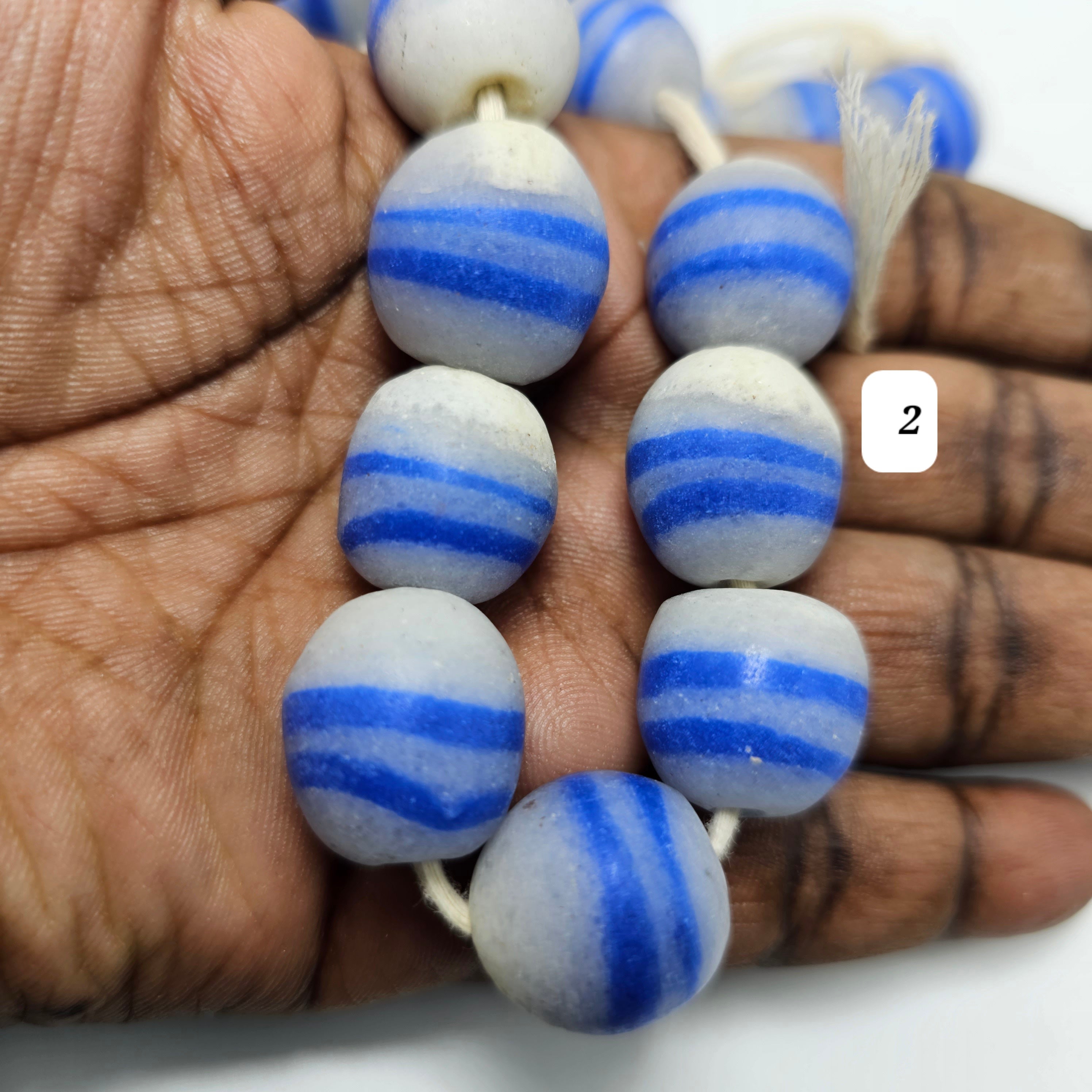 Blue African Ball Beads, Jewelry Making Beads