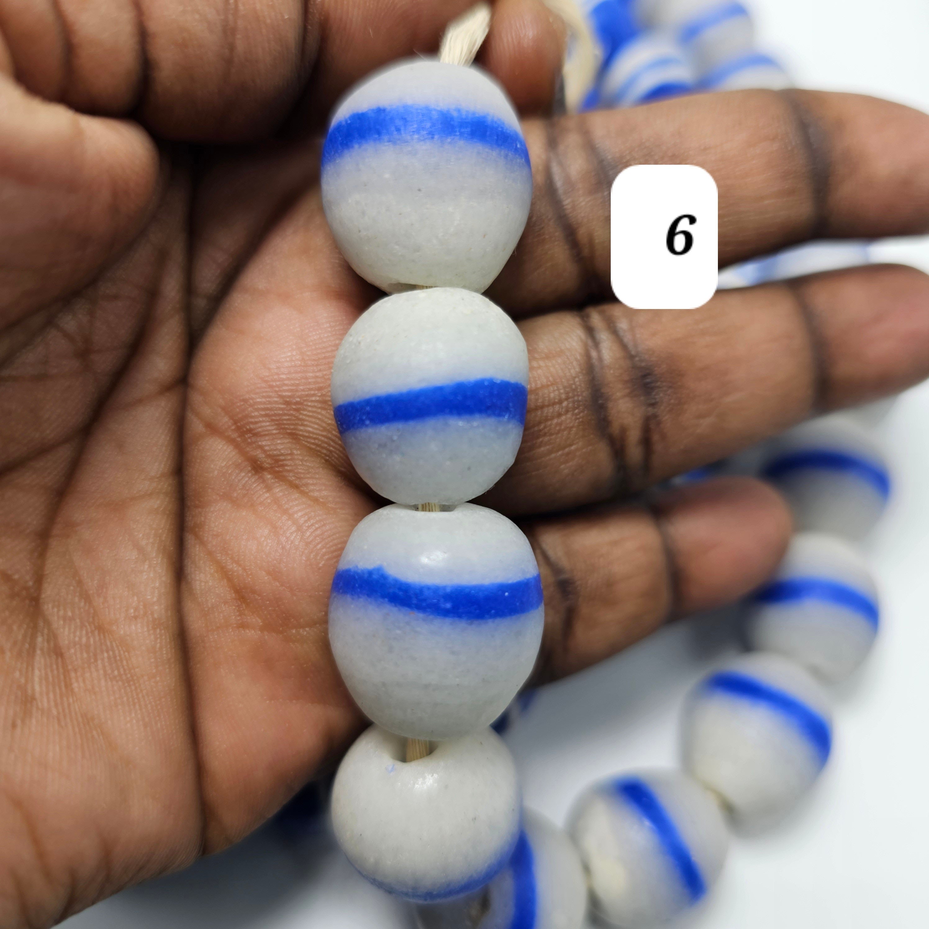 Blue African Ball Beads, Jewelry Making Beads