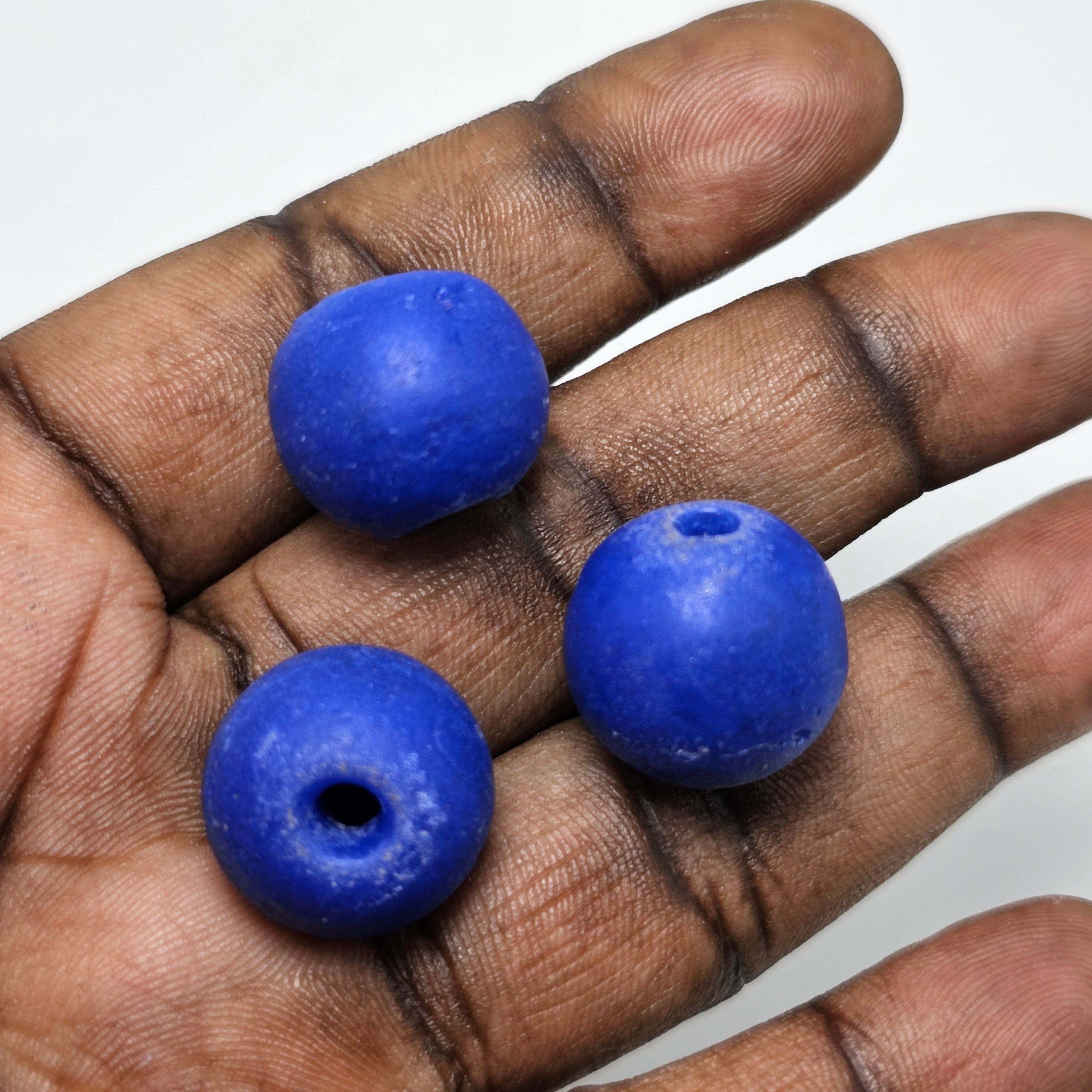 Blue African Ball Beads, Jewelry Making Beads