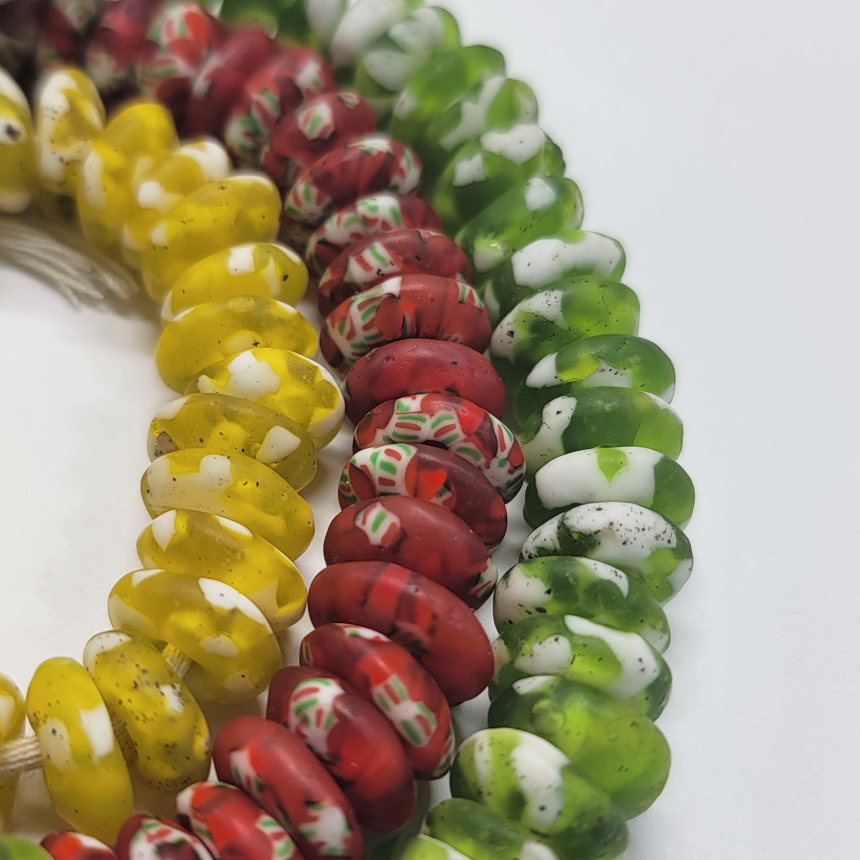 Recycled Glass Spacer Beads, African Beads