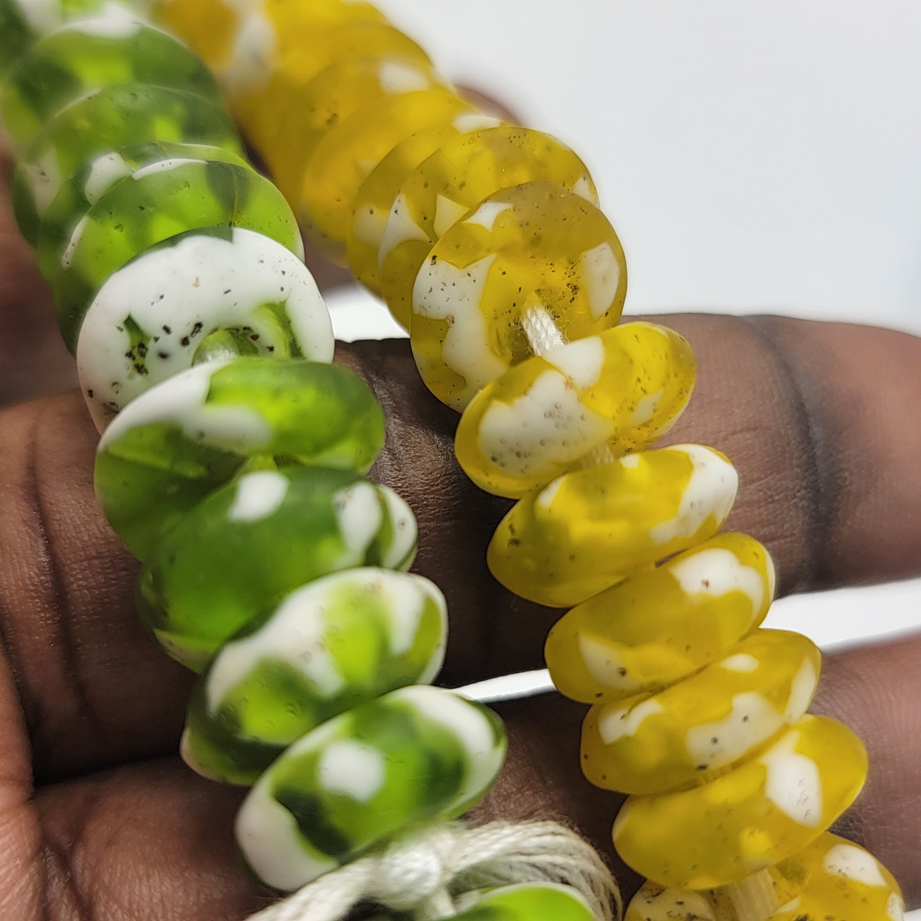 Recycled Glass Spacer Beads, African Beads