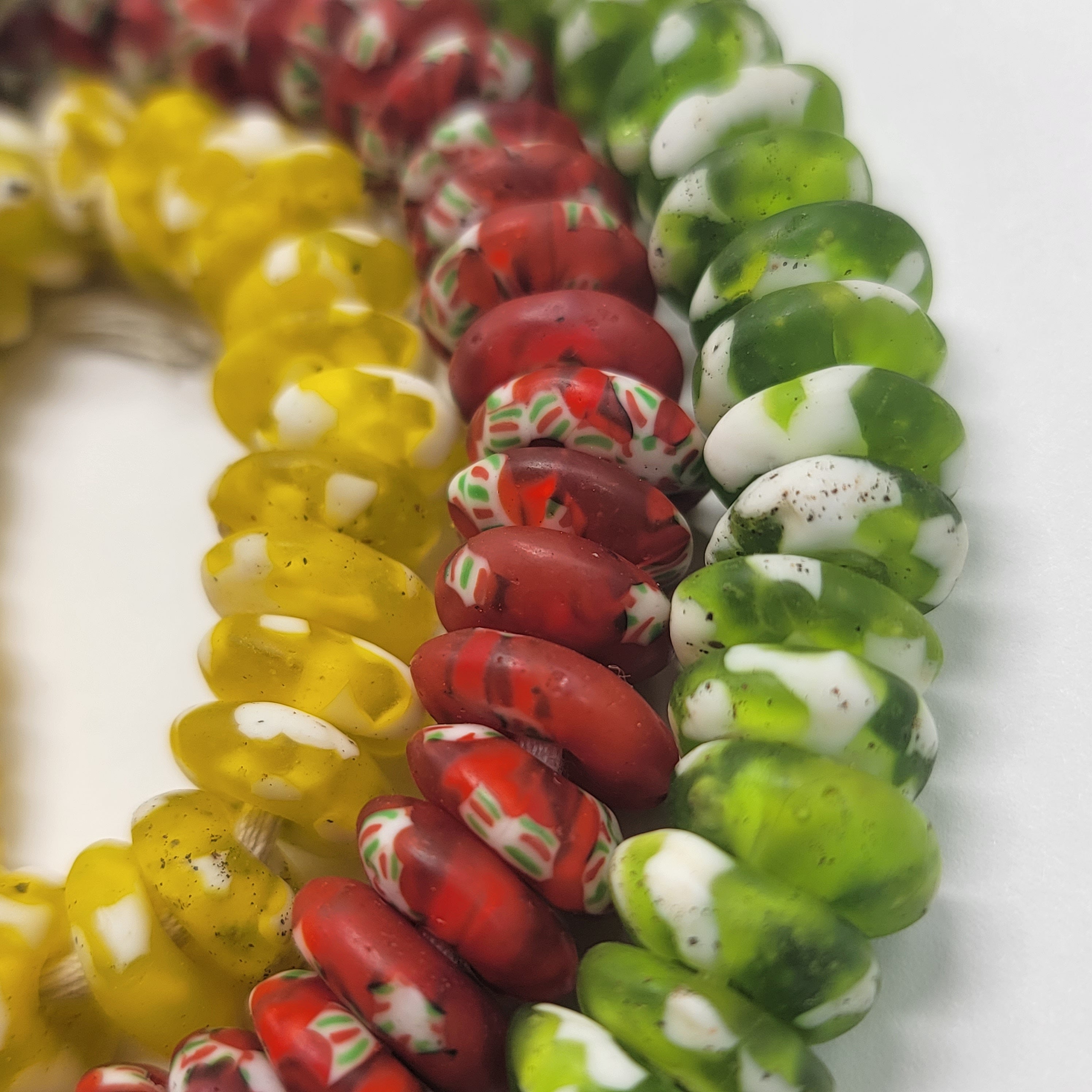 Recycled Glass Spacer Beads, African Beads