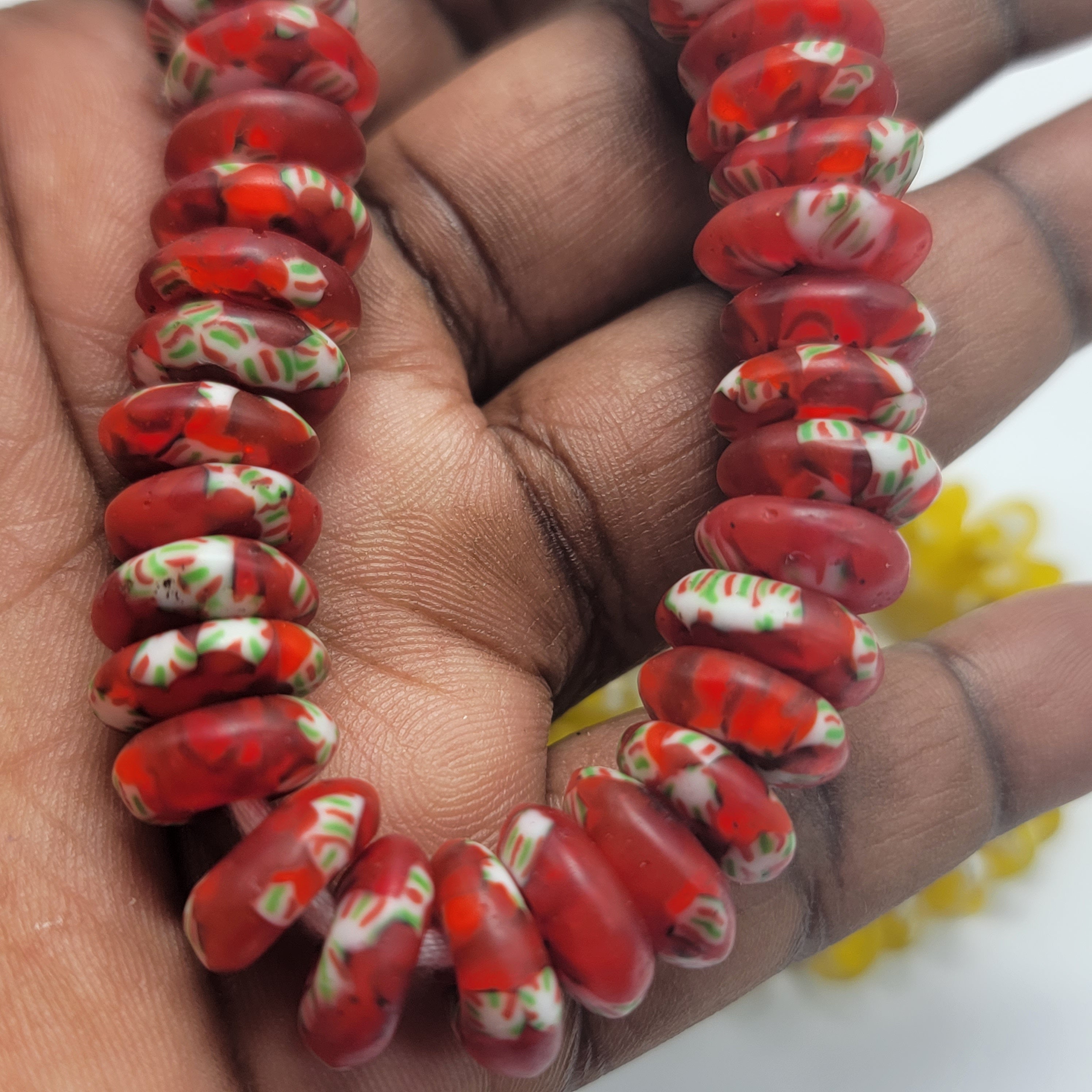 Recycled Glass Spacer Beads, African Beads