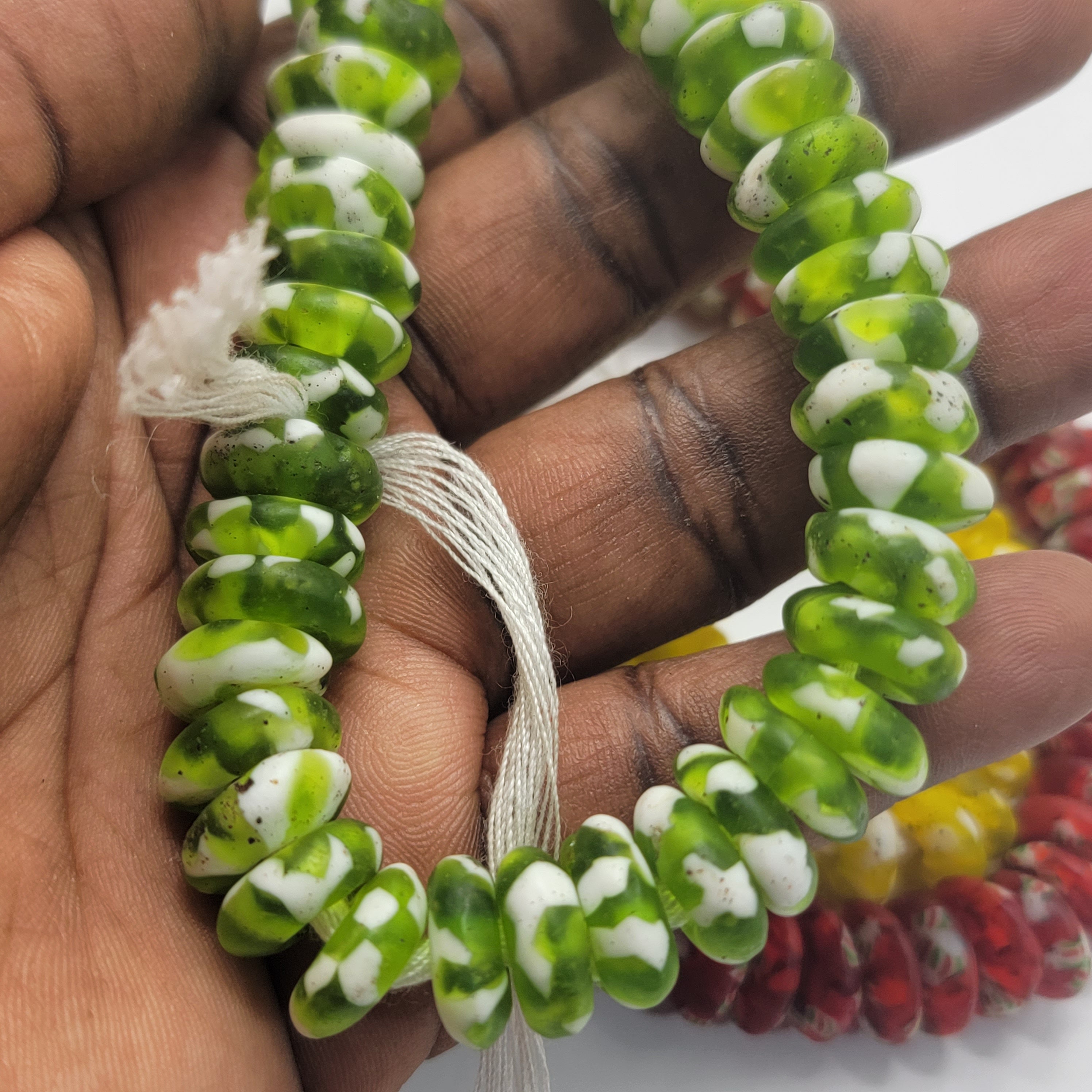 Recycled Glass Spacer Beads, African Beads