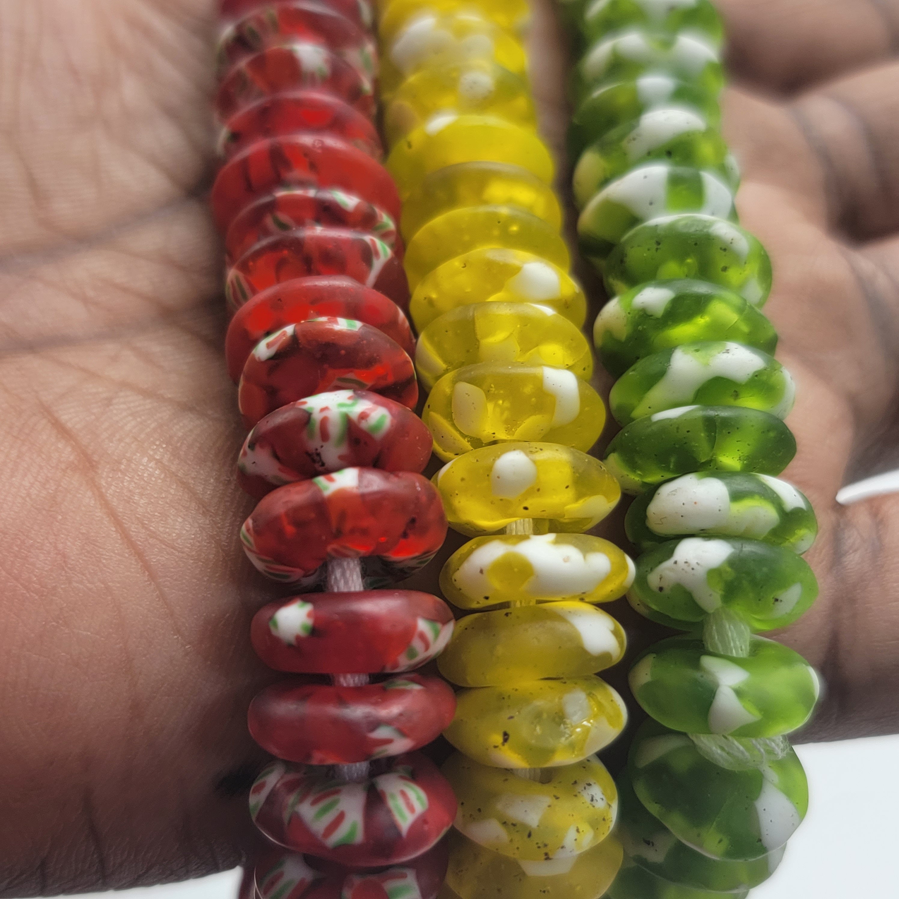 Recycled Glass Spacer Beads, African Beads