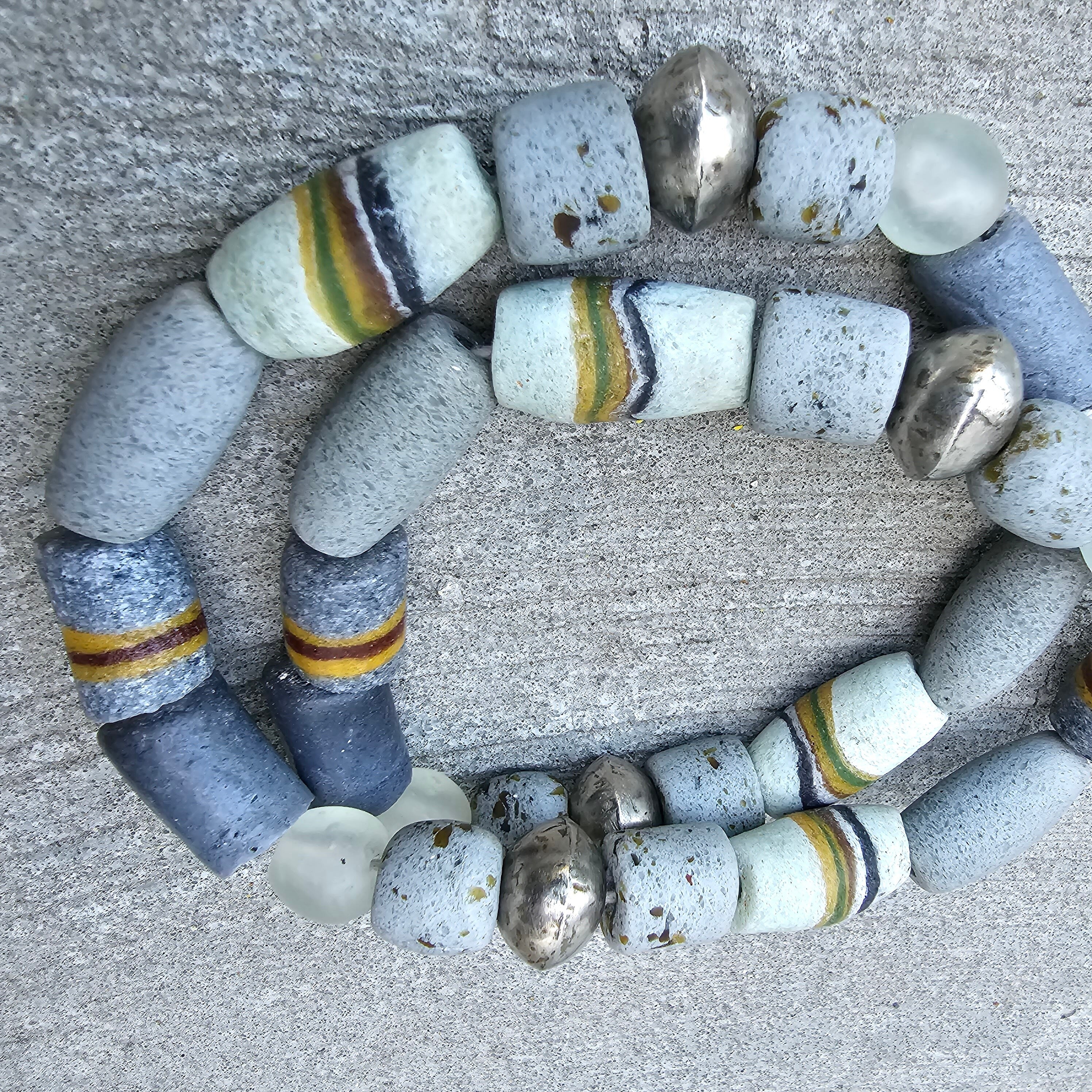 Grey Medley African Beads