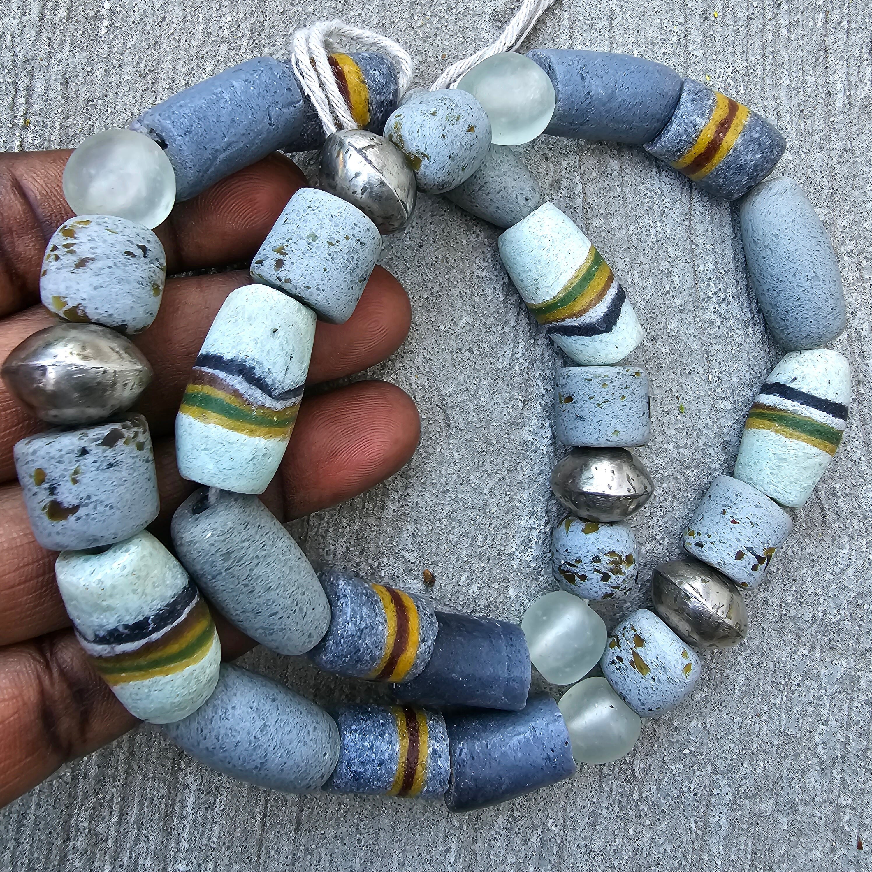 Grey Medley African Beads