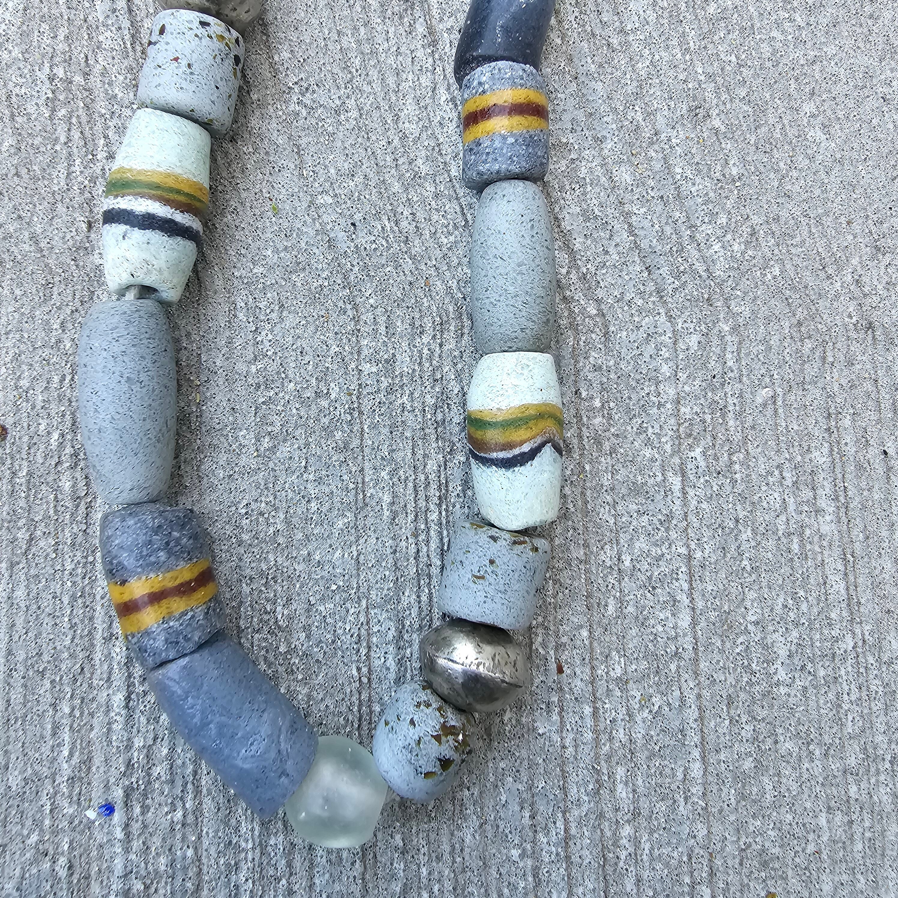 Grey Medley African Beads