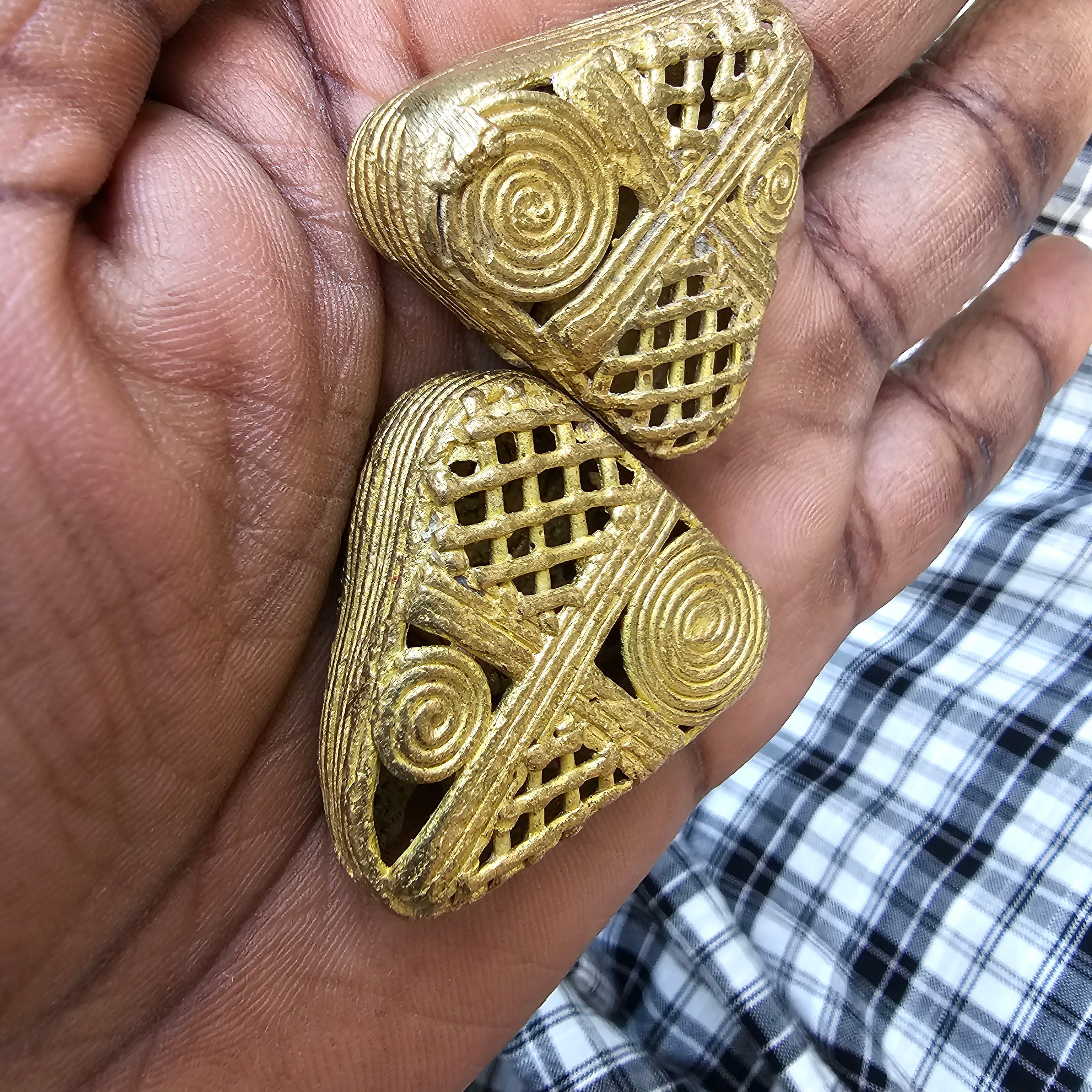 3D Trangle Brass Bead, African Brass, Jewelry Making Beads