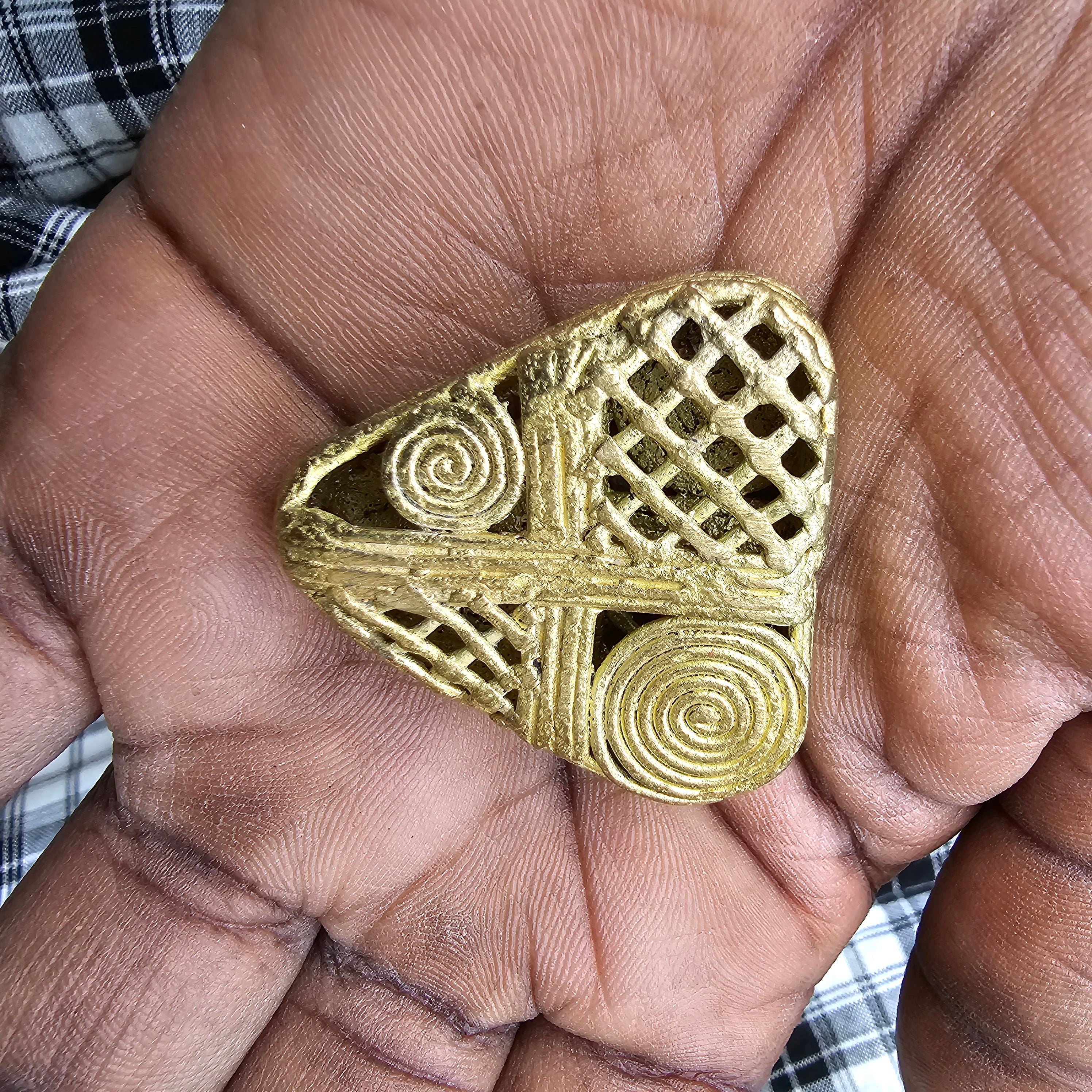 3D Trangle Brass Bead, African Brass, Jewelry Making Beads