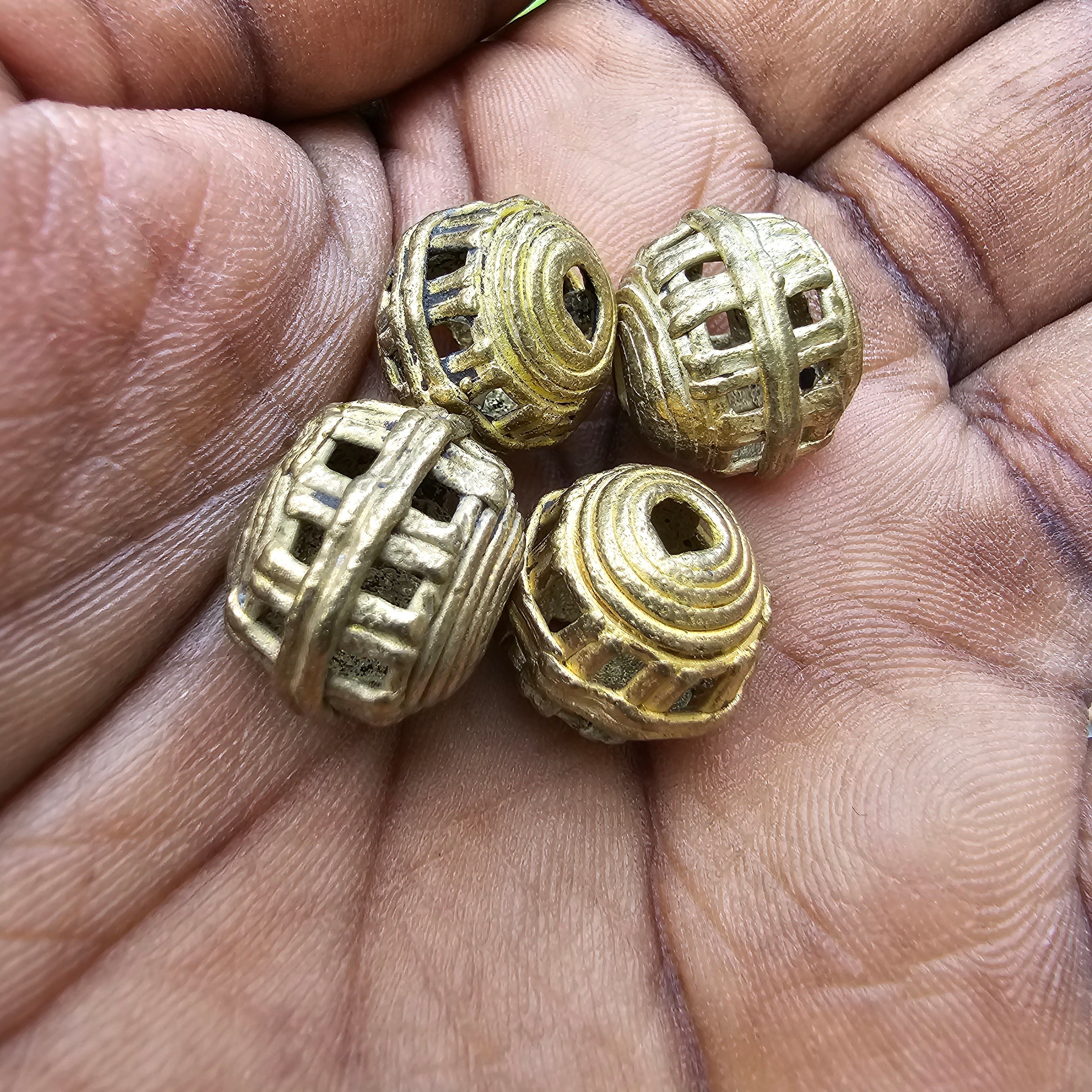 Mini Netted Round Brass, Jewelry Making Beads