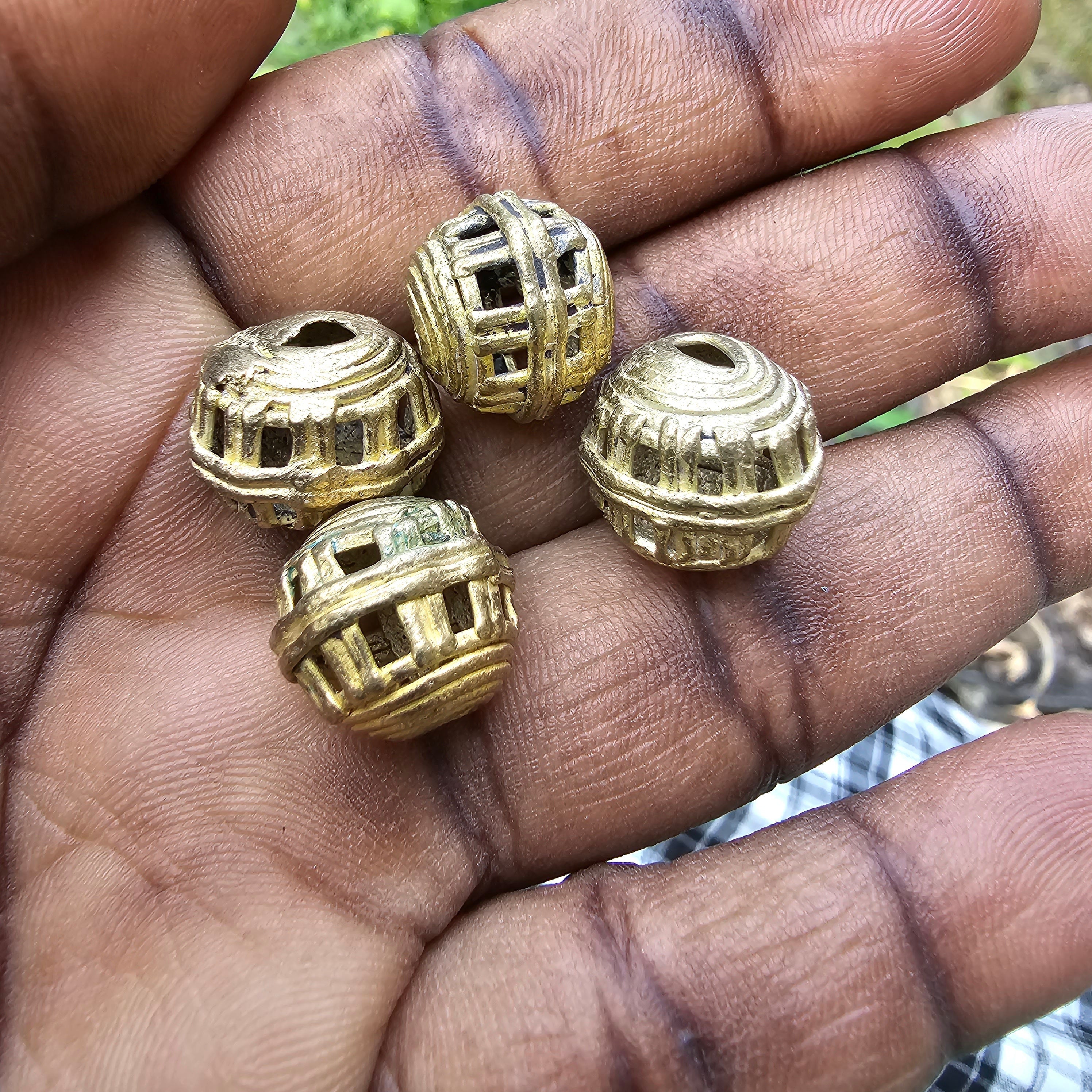 Mini Netted Round Brass, Jewelry Making Beads