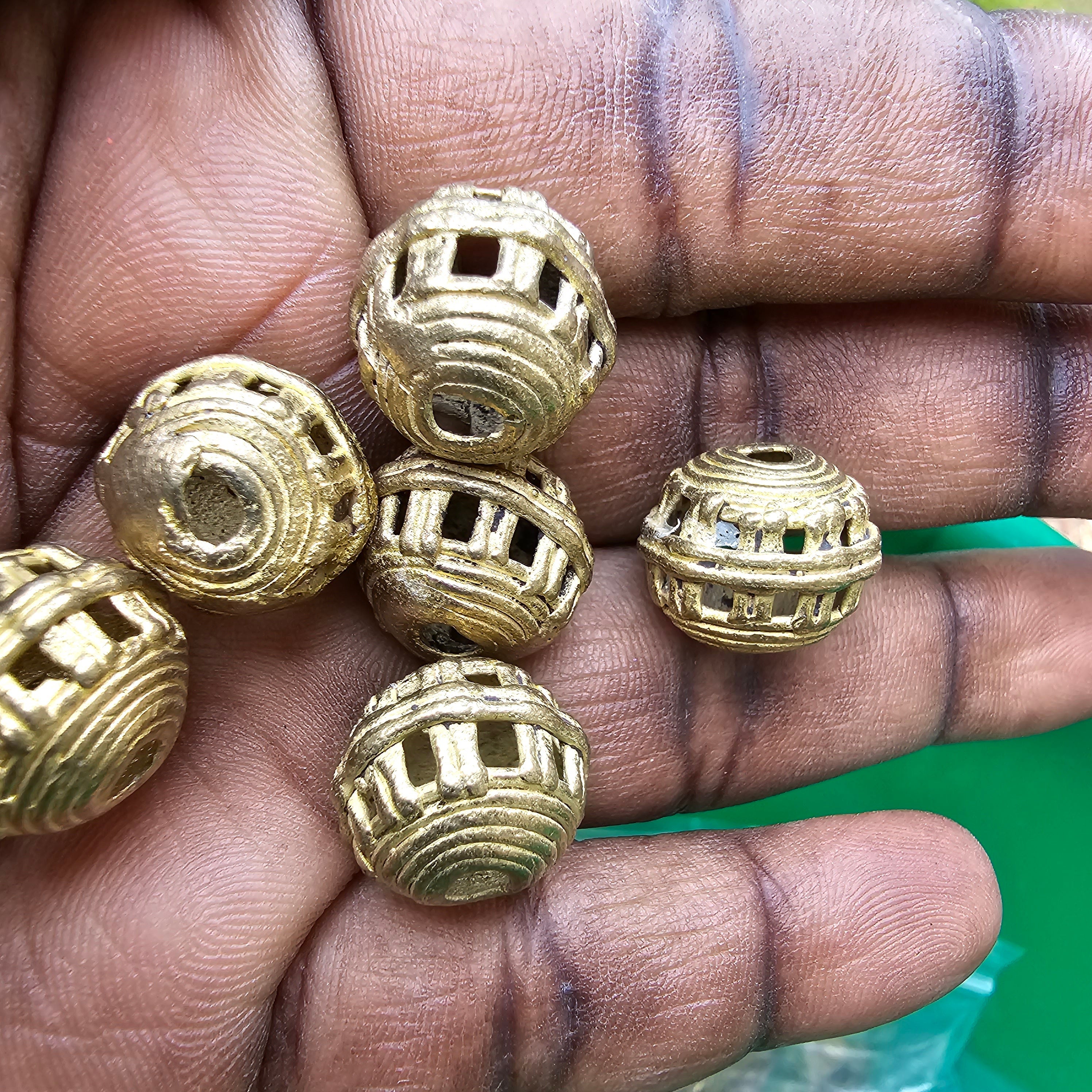 Mini Netted Round Brass, Jewelry Making Beads