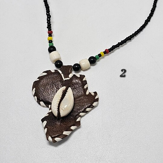 African Map Necklace, Rasta Necklace