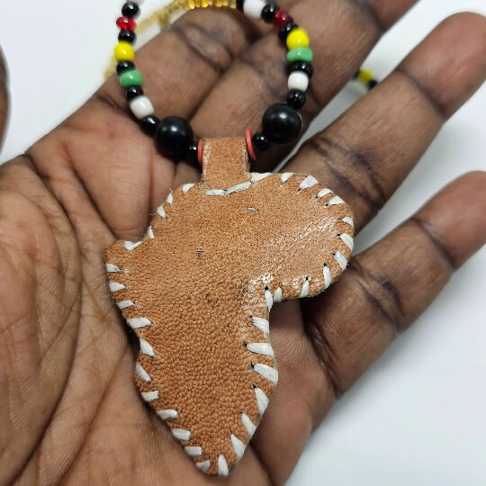 African Map Necklace, Rasta Necklace