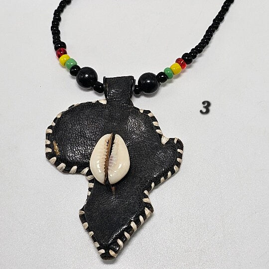 African Map Necklace, Rasta Necklace