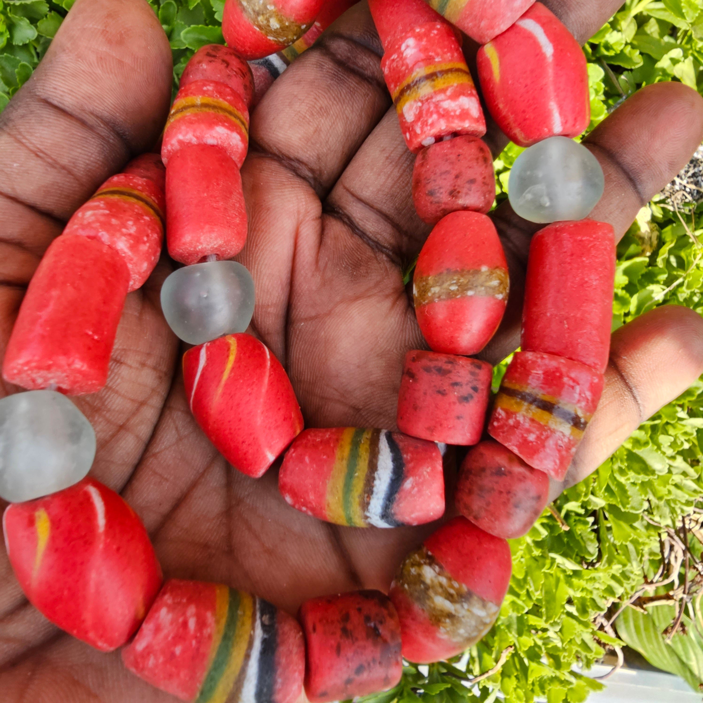 Red Medley African Beads