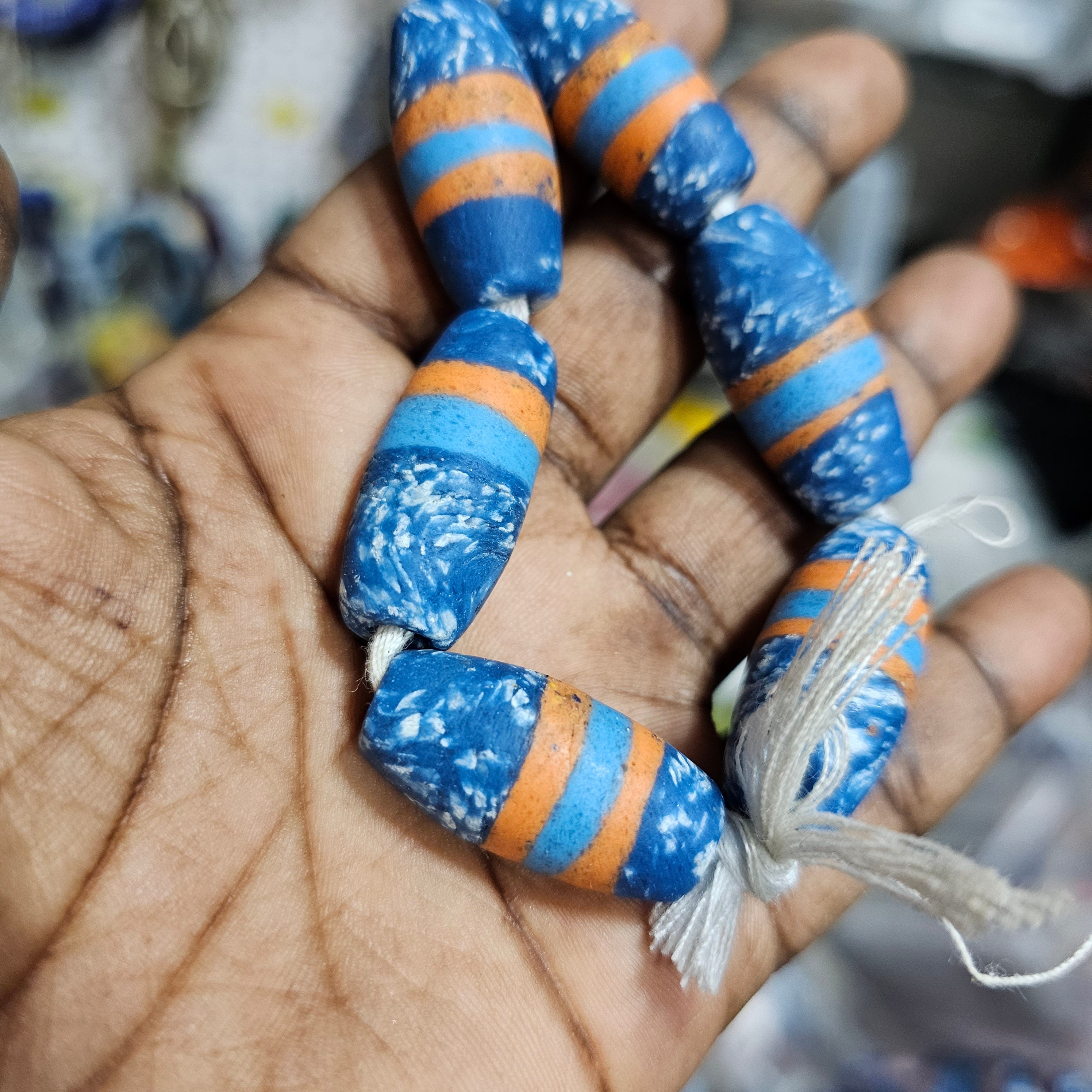 Bicone Krobo Glass Beads