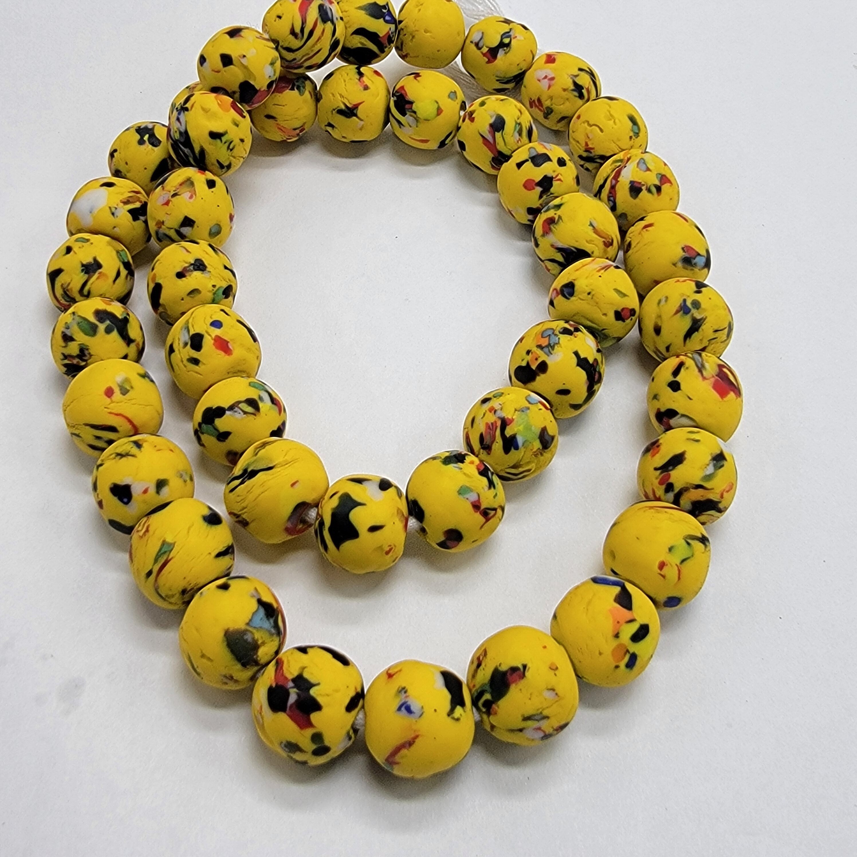 40 Colorful African Round Beads