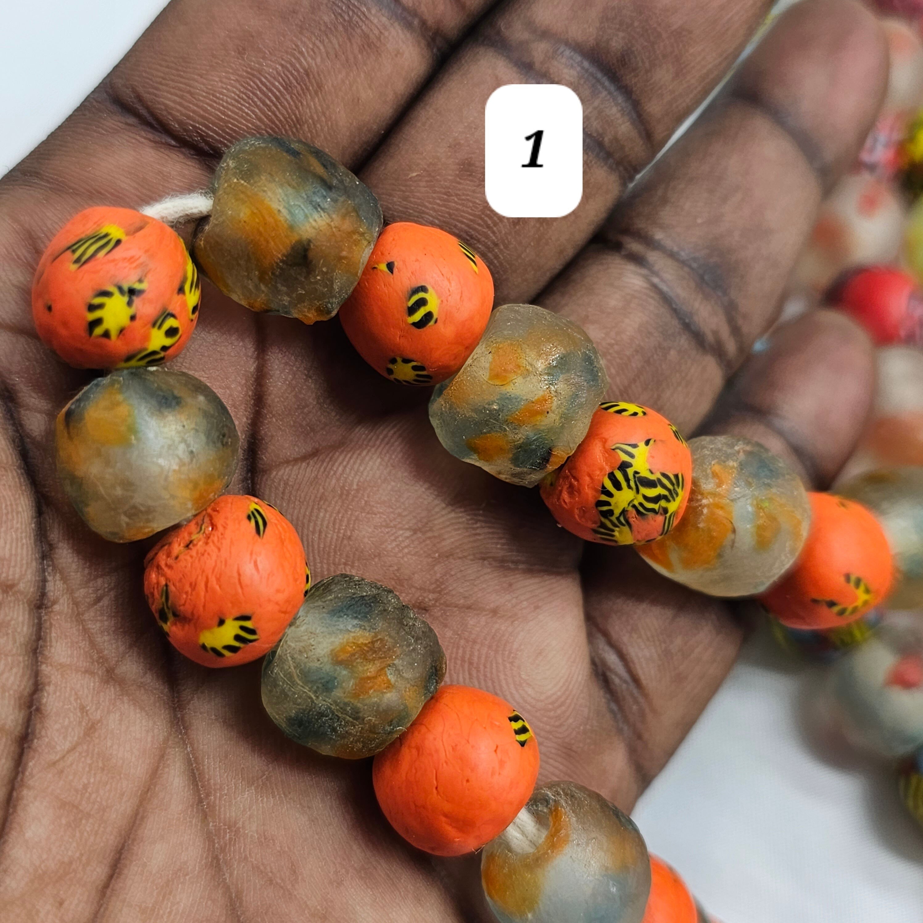 Fused Recycled Glass Beads, African Beads