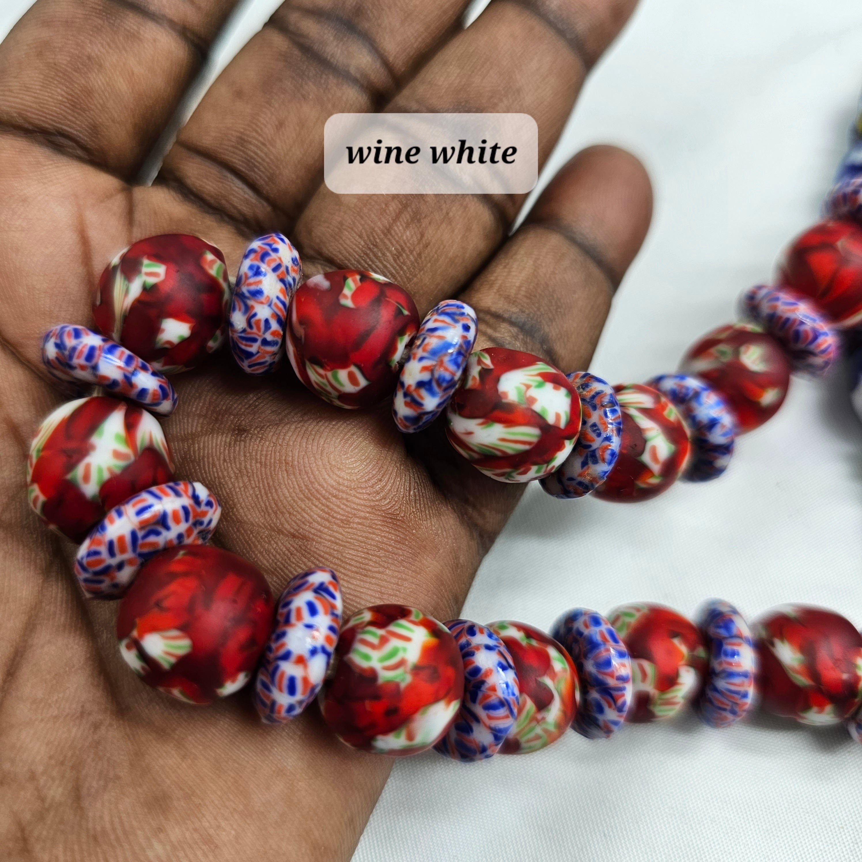 Marble Fuse Beads, Saucer African Beads, Jewelry Making