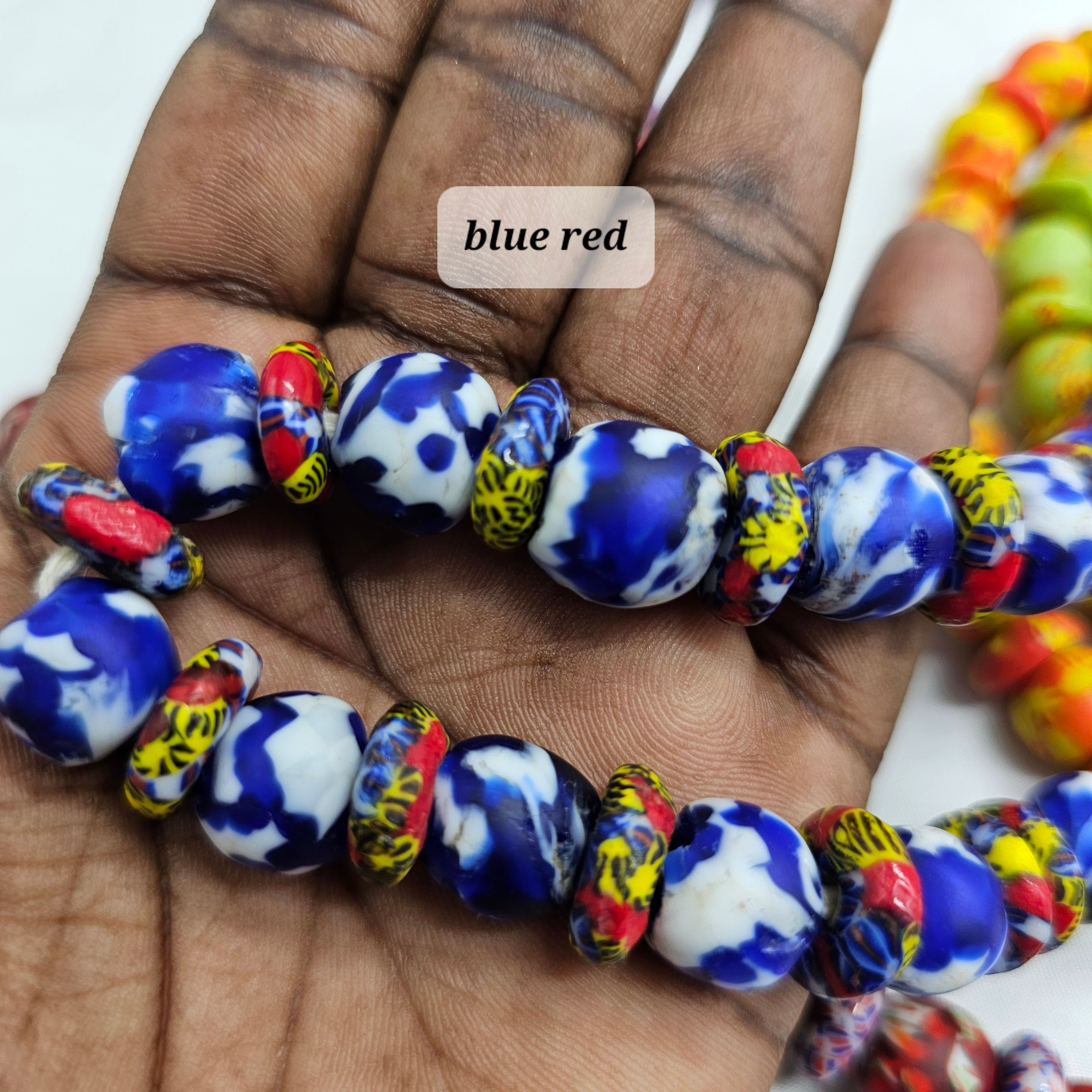 Marble Fuse Beads, Saucer African Beads, Jewelry Making