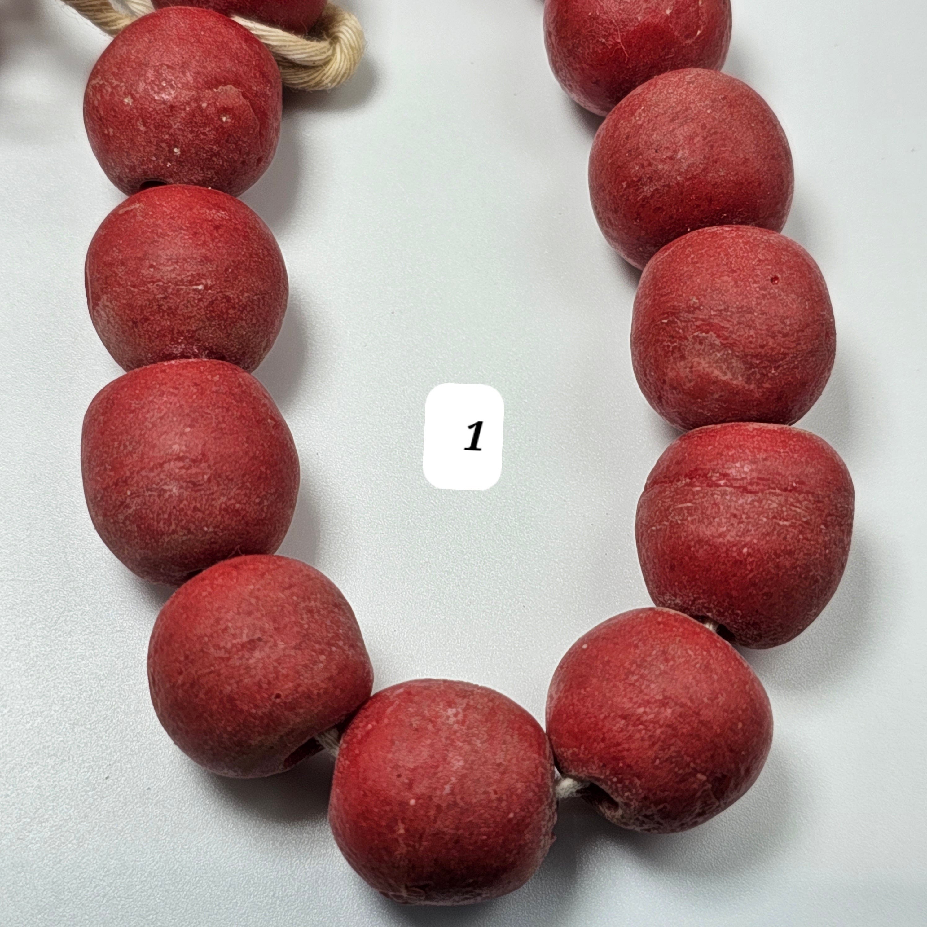 Red African Ball Beads, Jewelry Making Beads