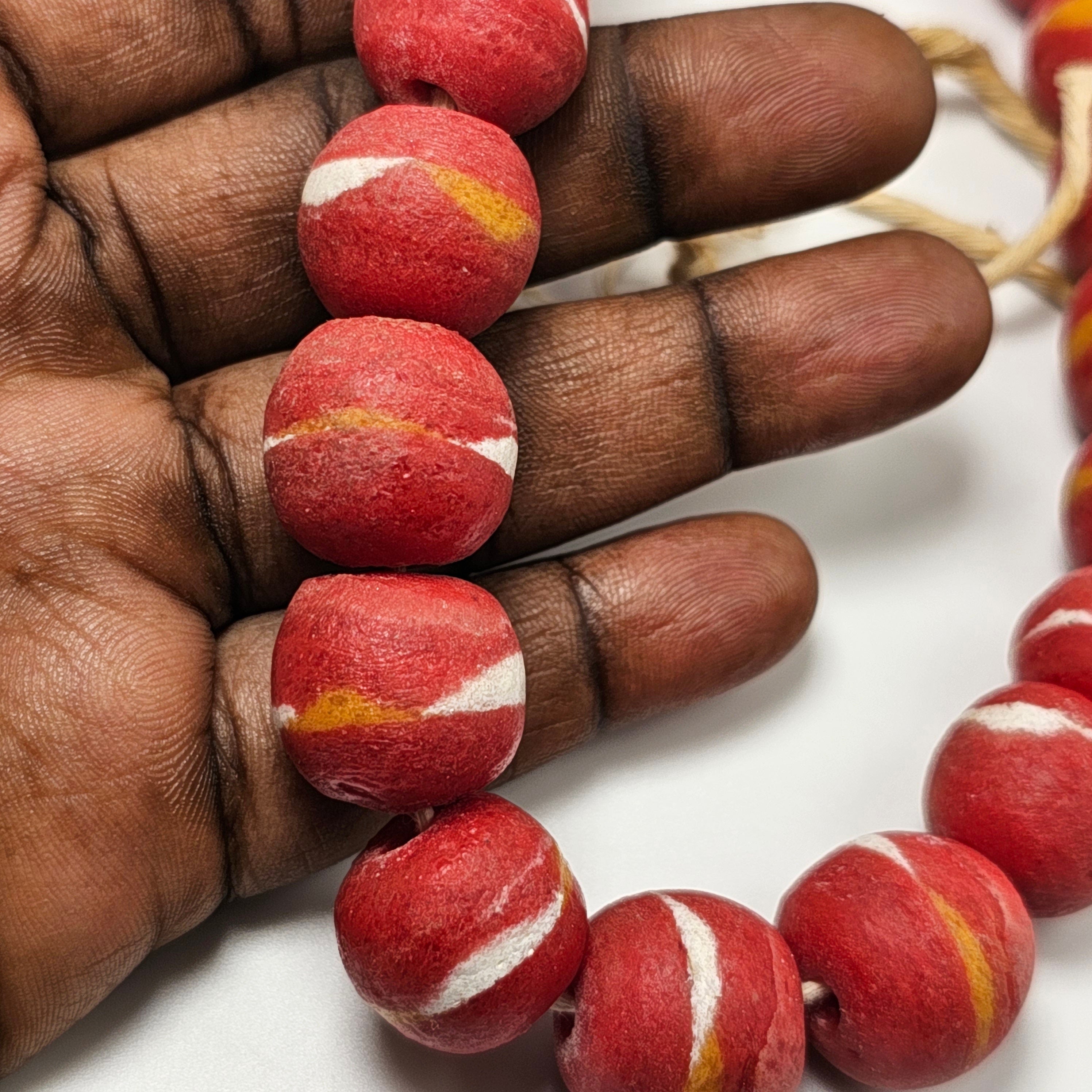 Red African Ball Beads, Jewelry Making Beads