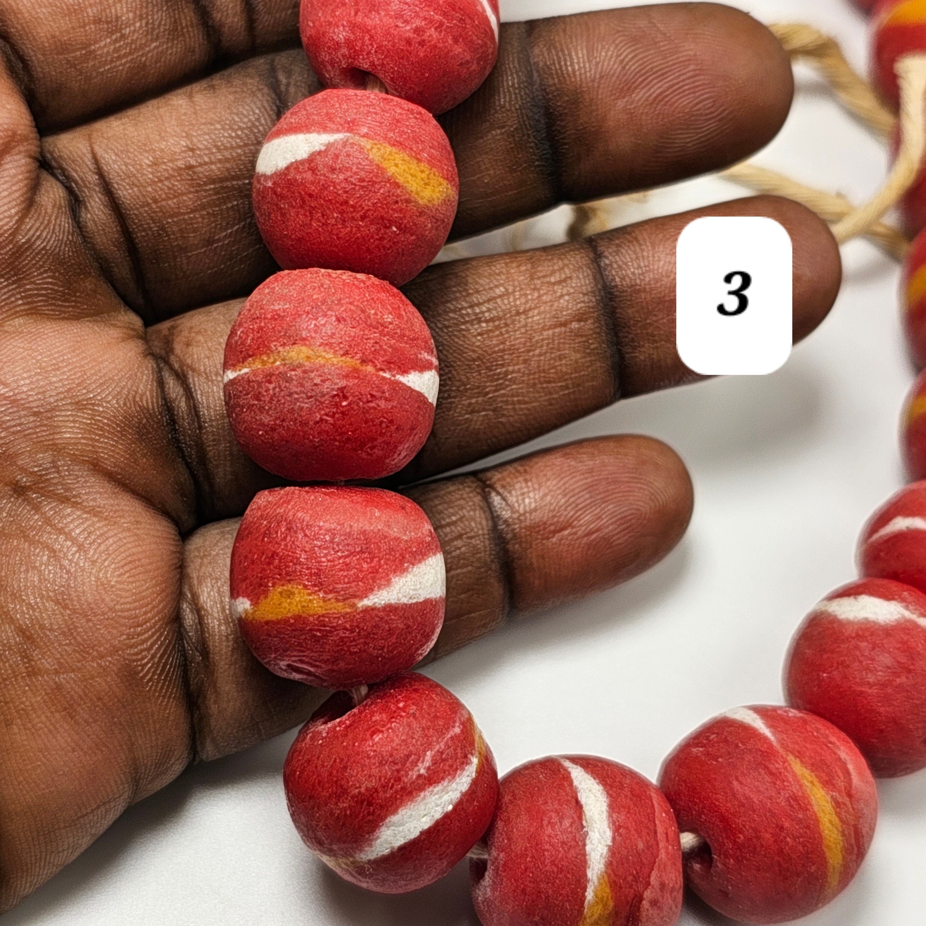 Red African Ball Beads, Jewelry Making Beads