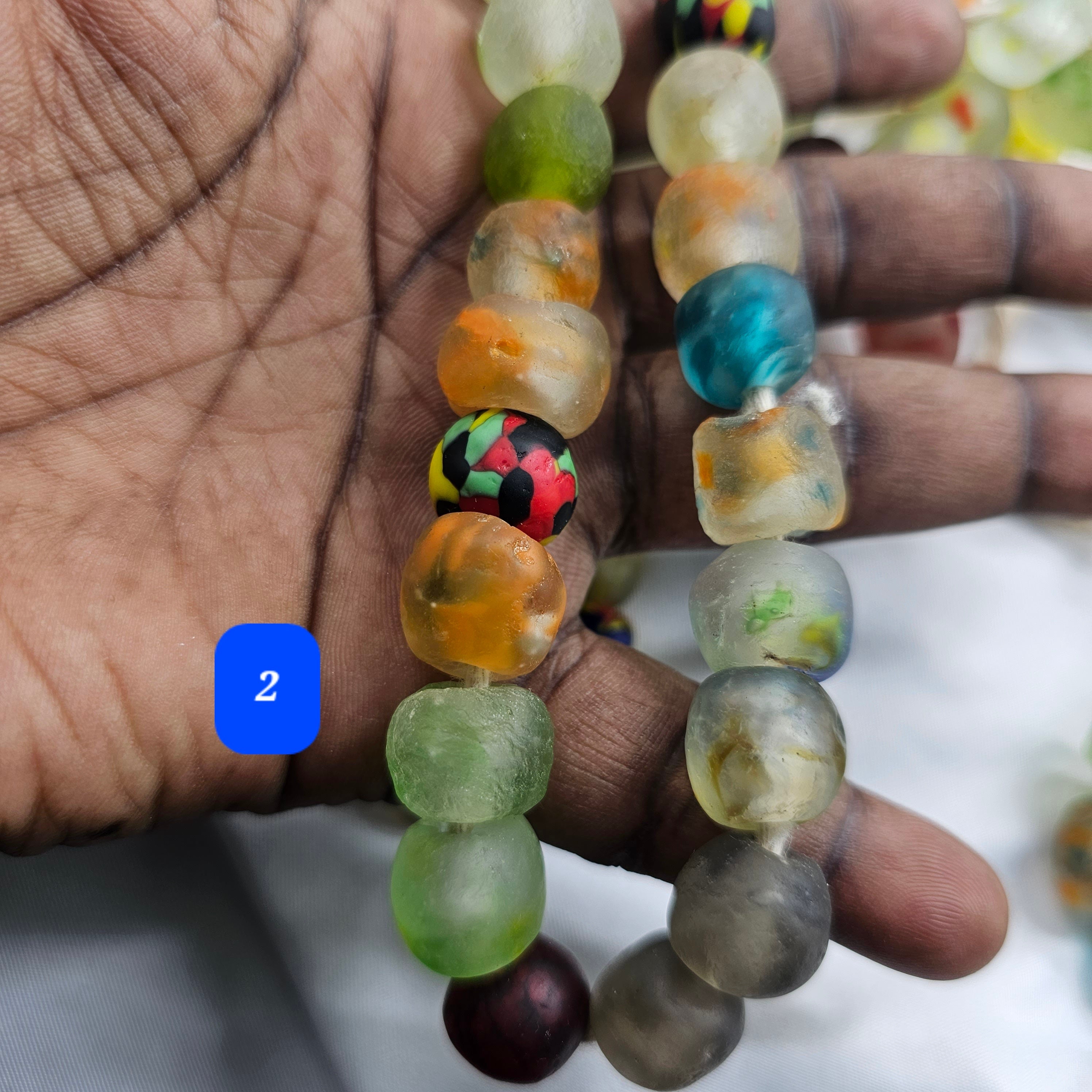 46 Mix Recycled African Glass Beads