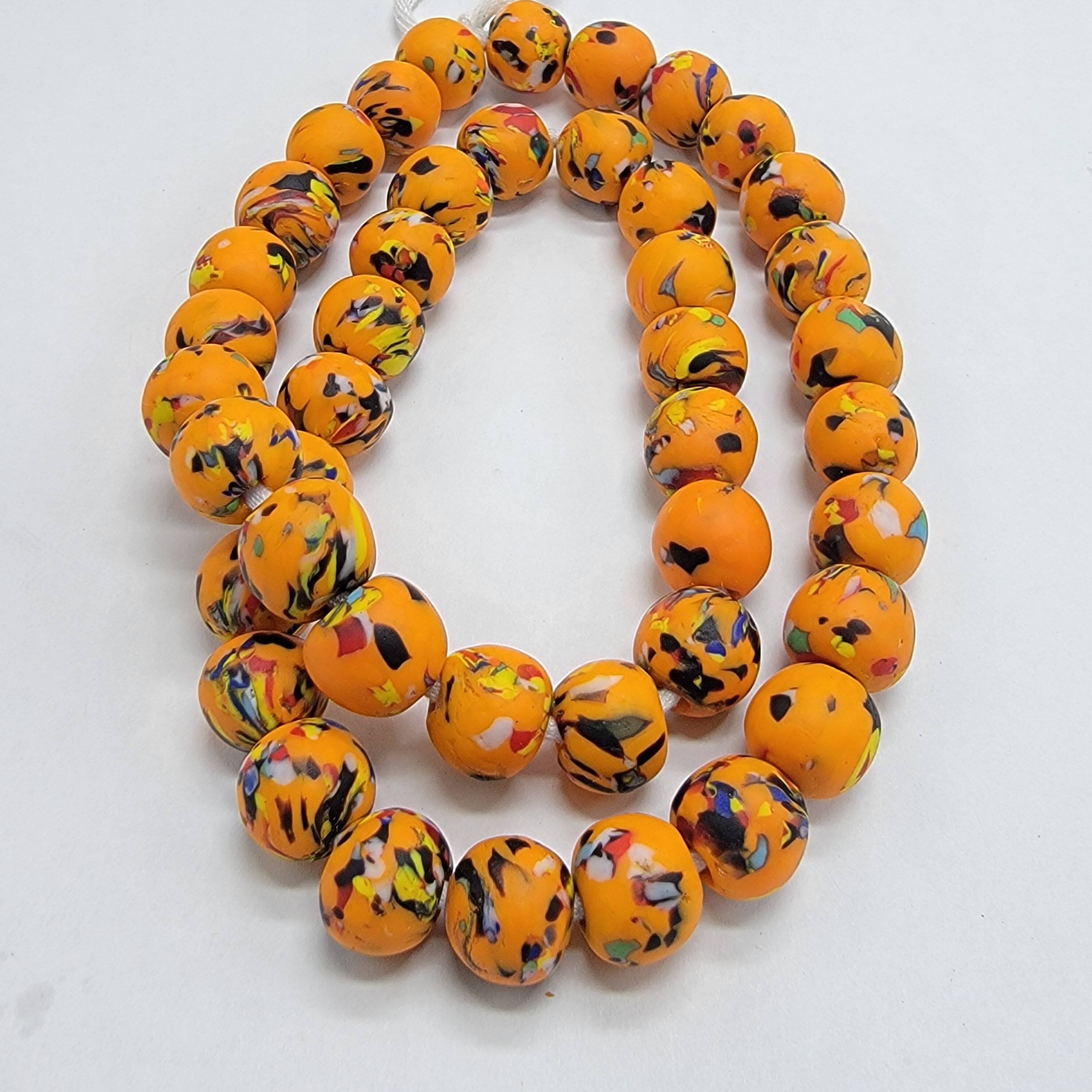 40 Colorful African Round Beads