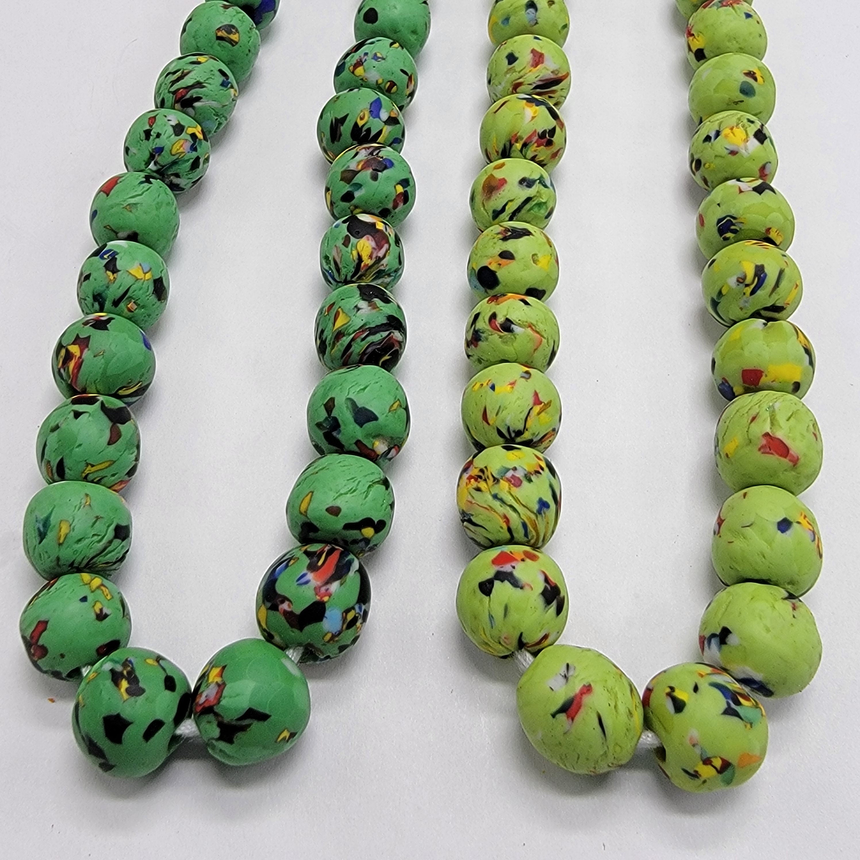 40 Colorful African Round Beads