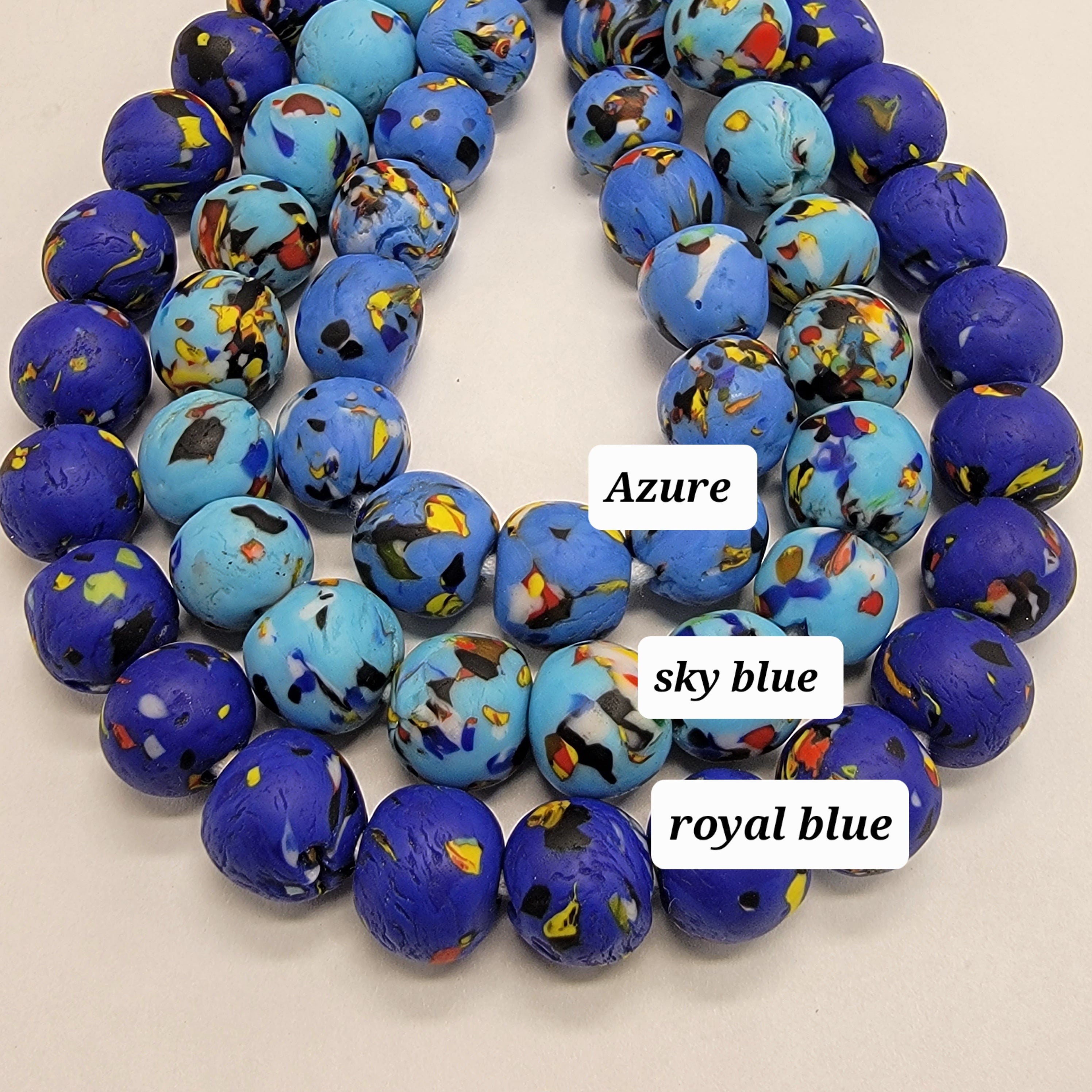 40 Colorful African Round Beads