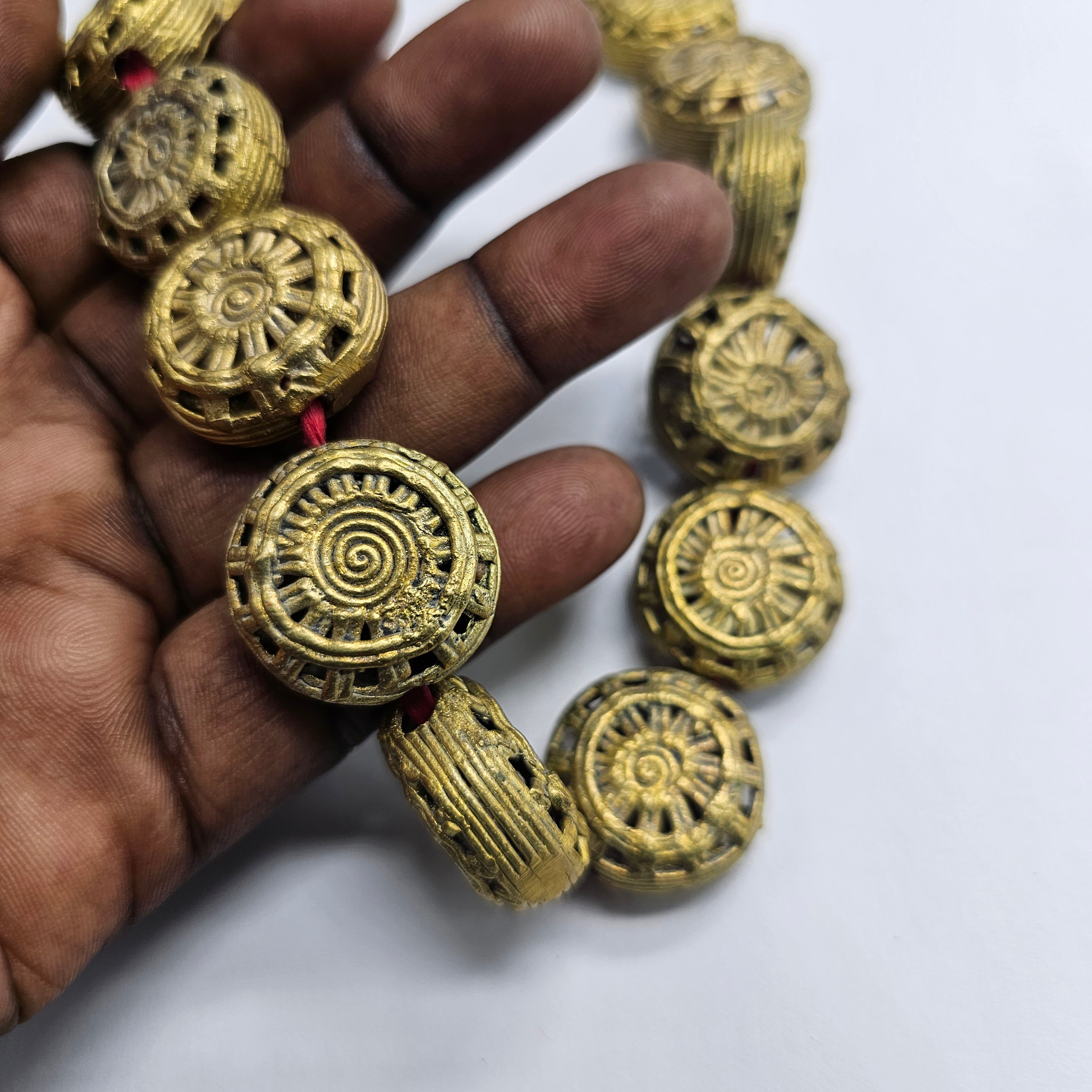 Ahante Brass Beads, Ghana Metal Beads