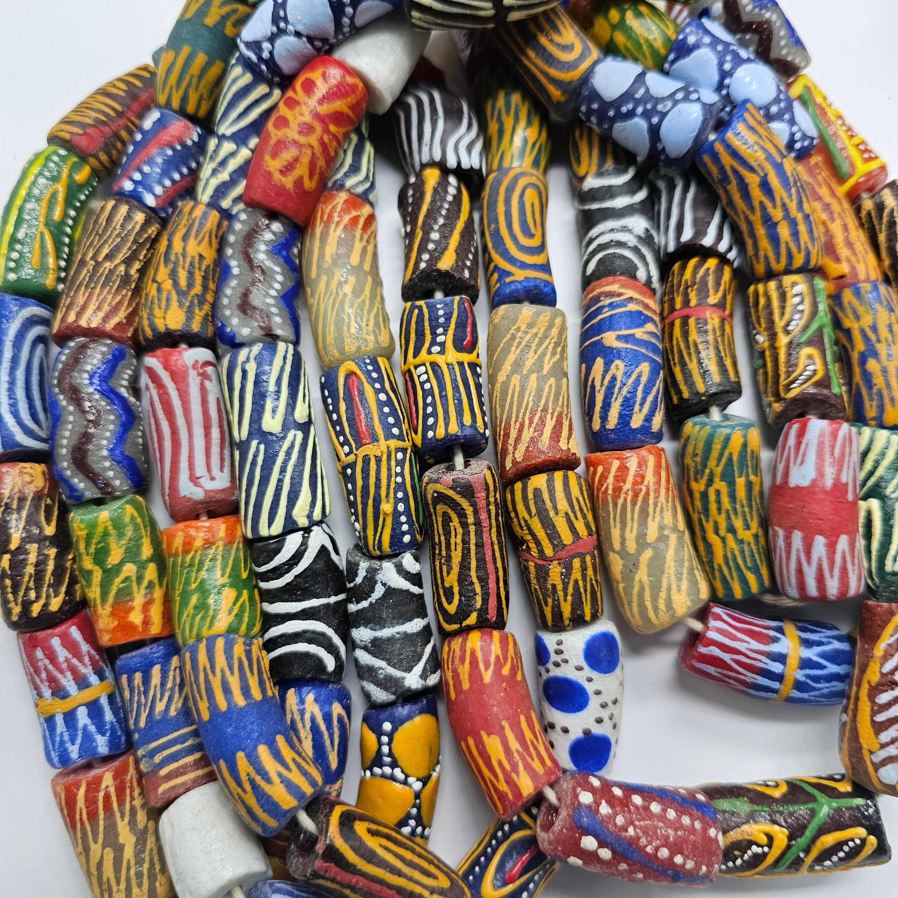 30 Medium Long African Beads