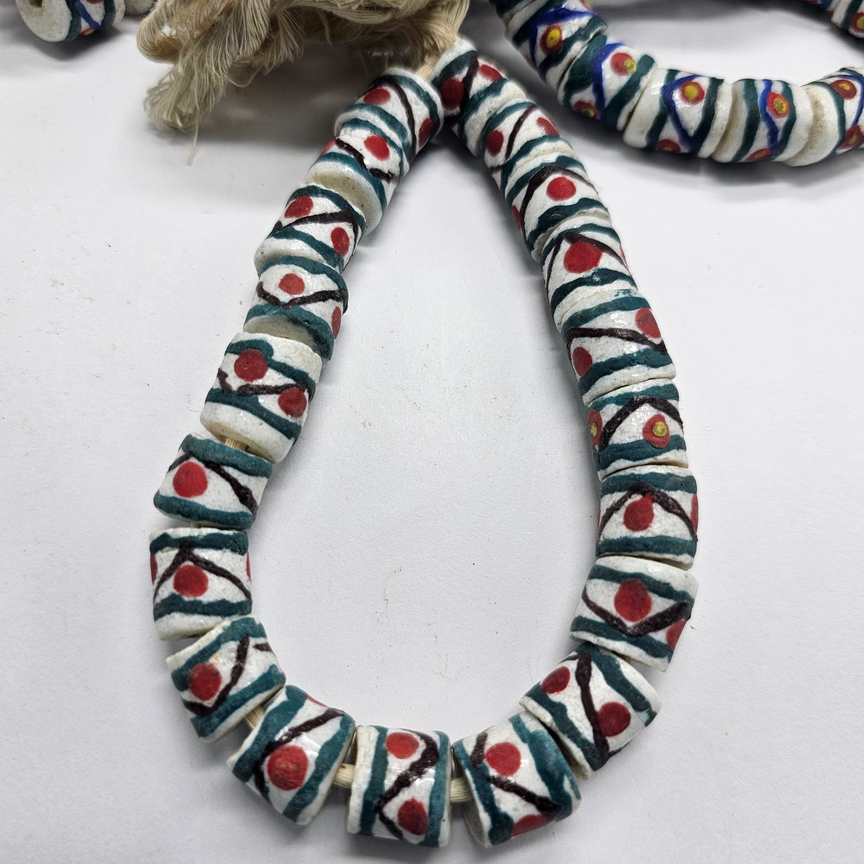 19 Krobo Beads, Jewelry Making Beads