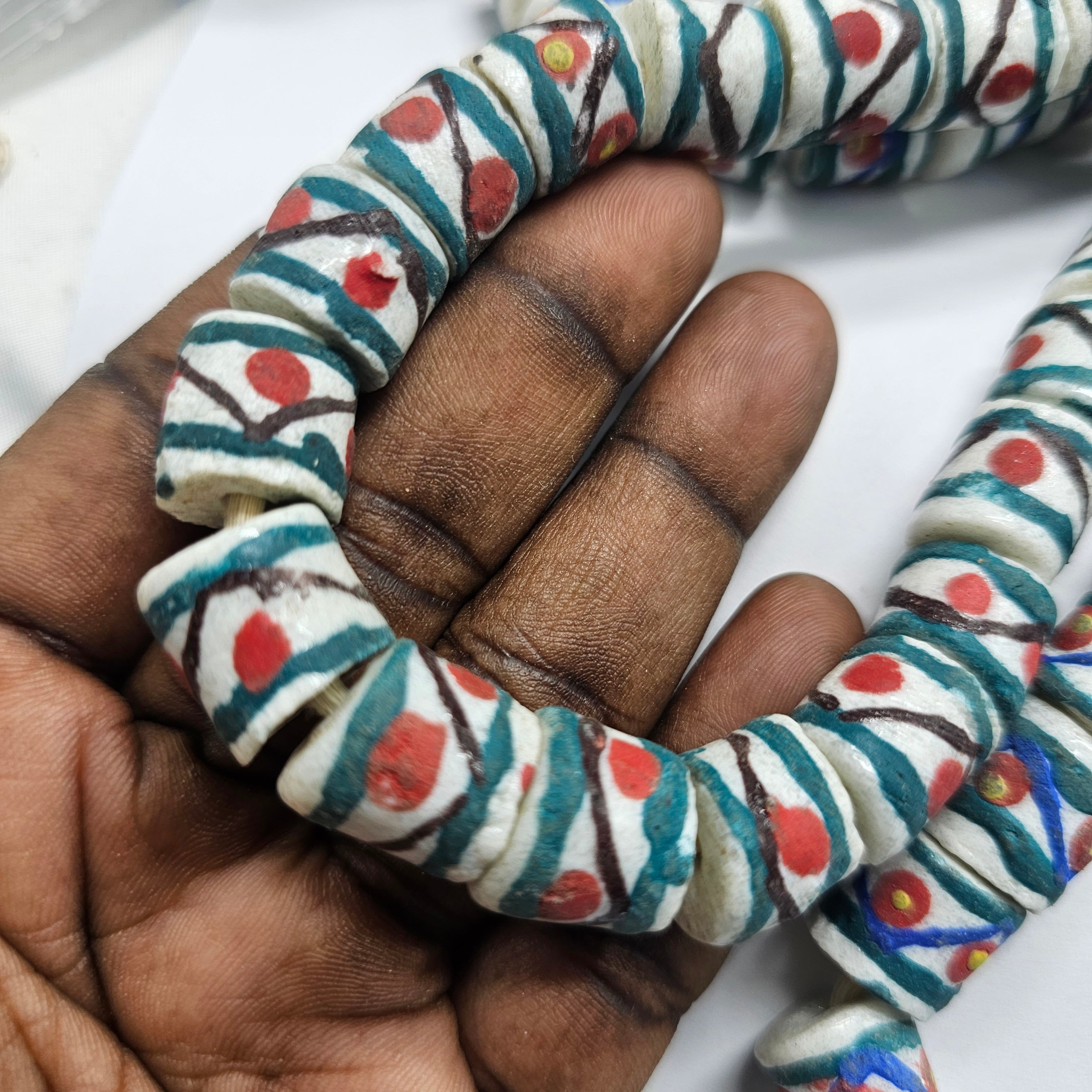 19 Krobo Beads, Jewelry Making Beads