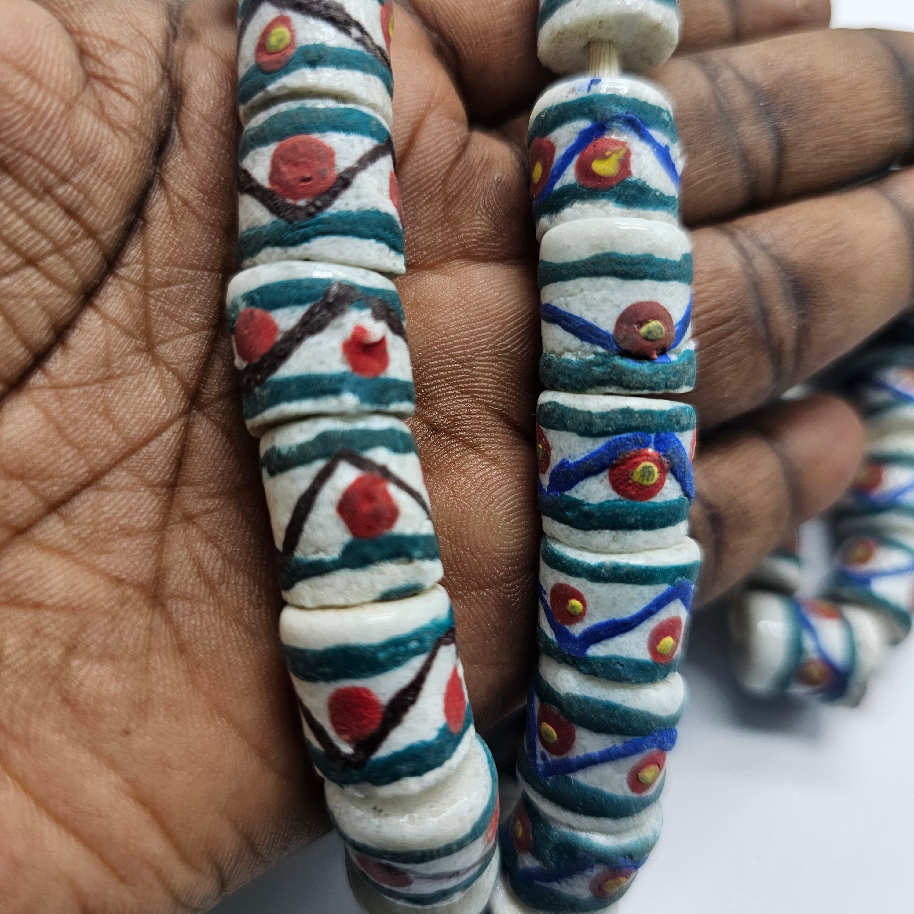 19 Krobo Beads, Jewelry Making Beads